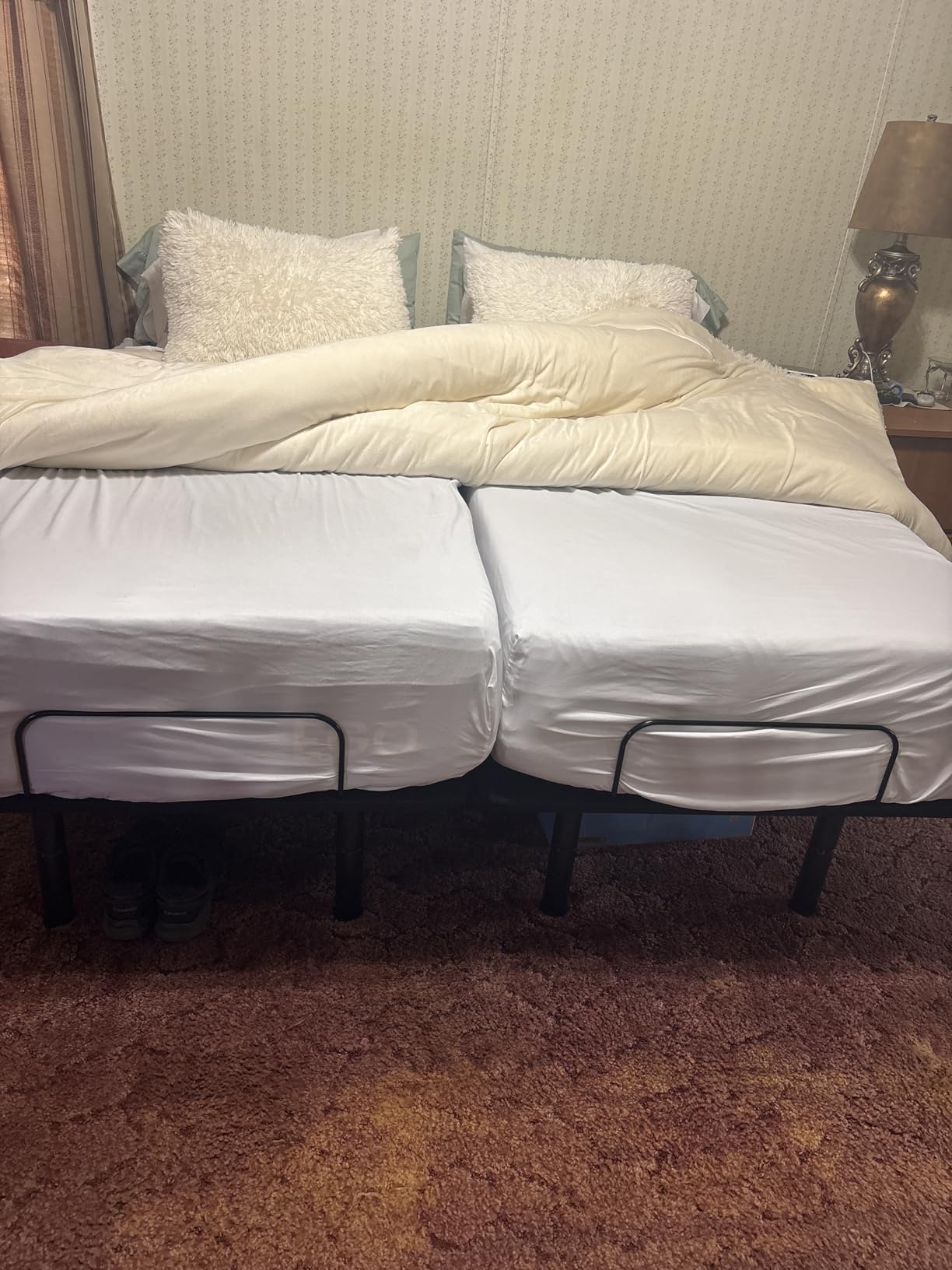 EGOHOME Split King Adjustable Bed Frame and 14 inch Cooling Memory Foam Mattress | Zero Gravity, 12 inch Removable Leg, Wireless Remote, Head and Foot Incline, Anti Snore customer photo 1