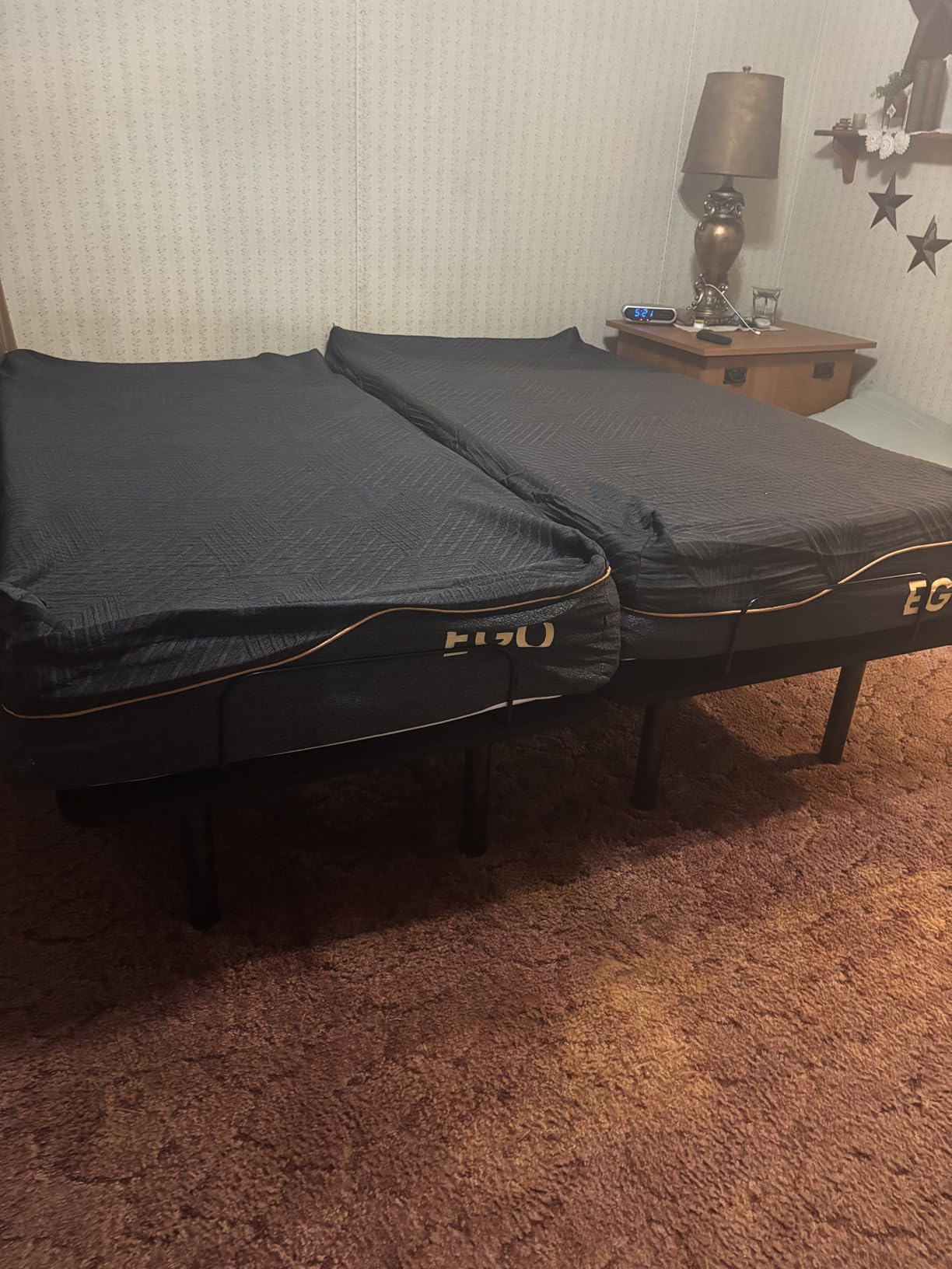 EGOHOME Split King Adjustable Bed Frame and 14 inch Cooling Memory Foam Mattress | Zero Gravity, 12 inch Removable Leg, Wireless Remote, Head and Foot Incline, Anti Snore customer photo 2
