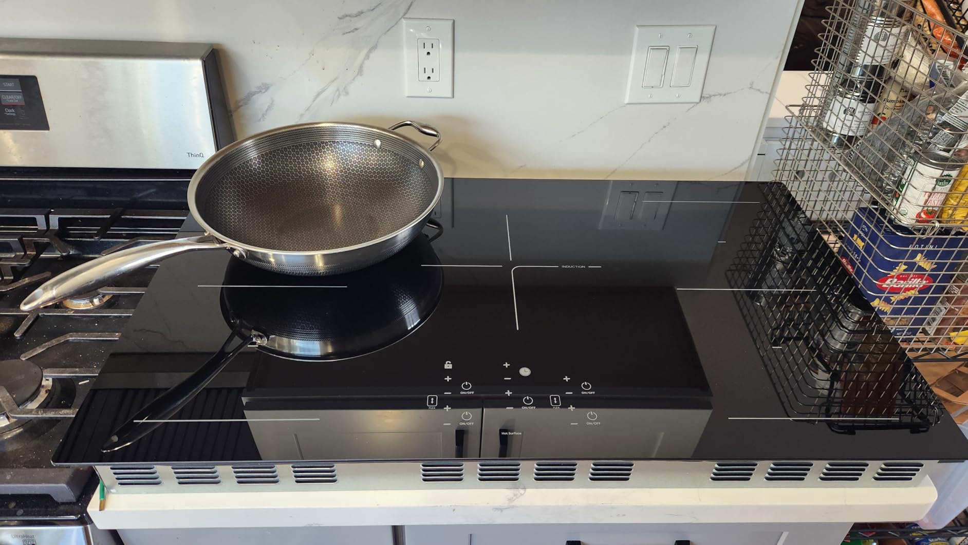 36 Inch Electric Induction Cooktop 5 Burners, 10800W Built-in Induction Stove Top with Double Bridge Function, Booster, Timer, Child Lock, Sensor Touch Control, 240V/50A, No Plug customer photo 1