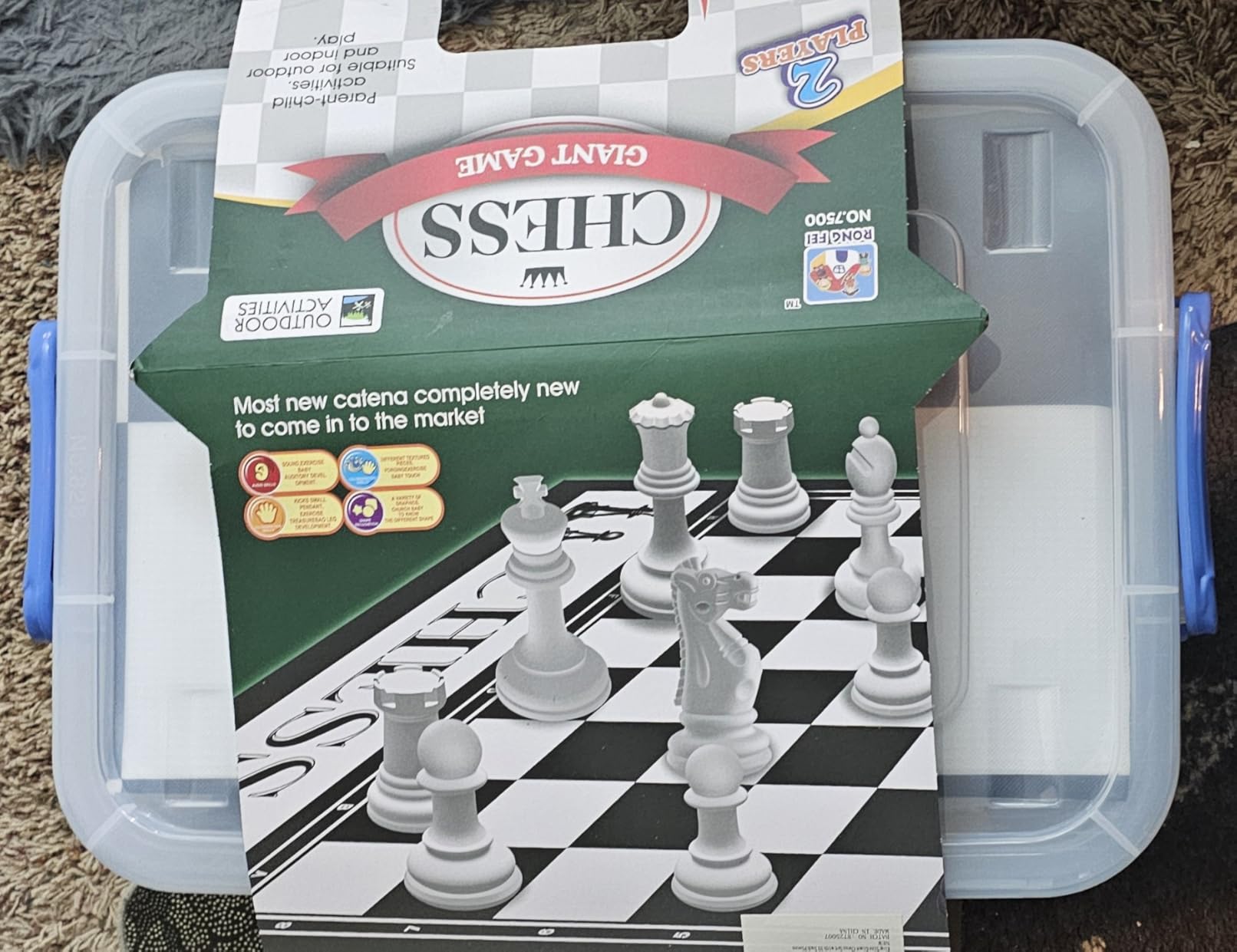 RAINBOW TOYFROG King Size Giant Chess Set with 10 Inch Pieces - Oversized Plastic Chess Game for Indoor/Outdoor Use with Waterproof Mat and Storage Box customer photo 1