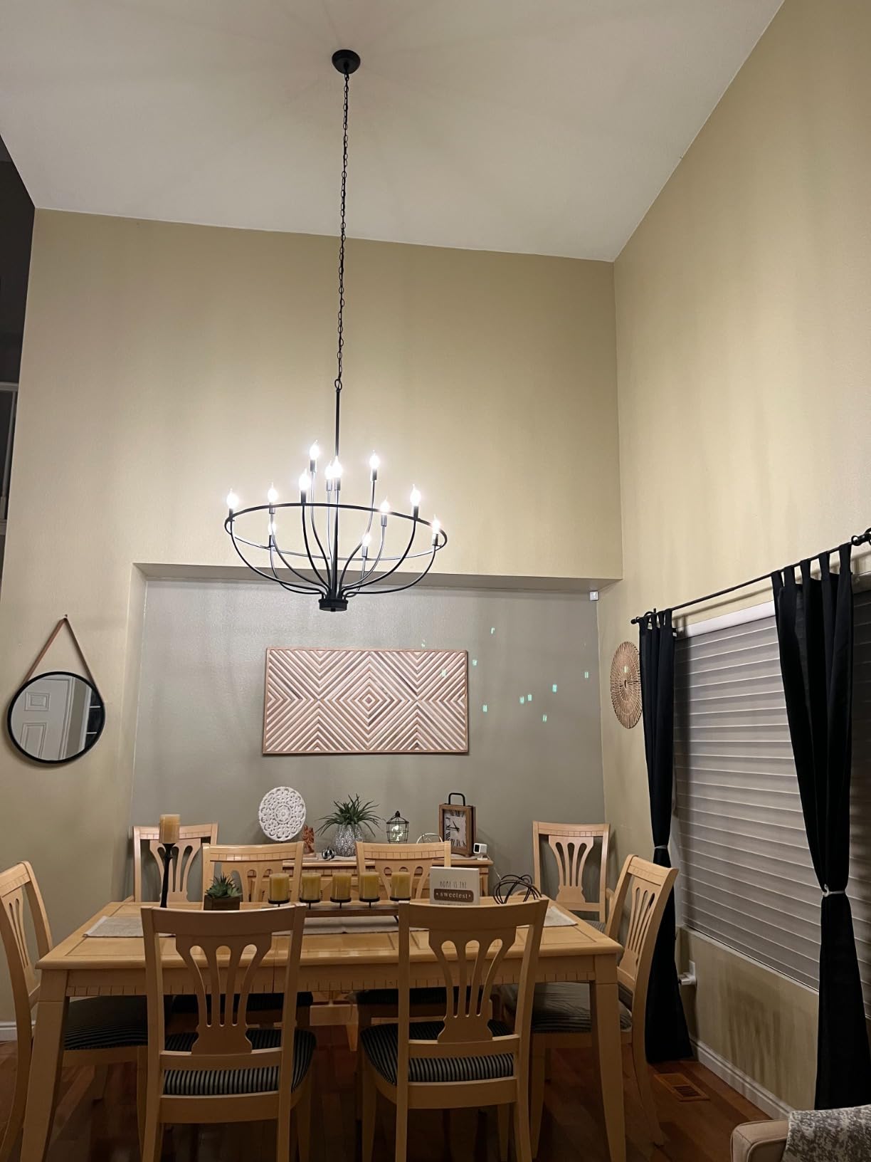24 Light Brushed Nickel Chandelier 51'' Large Candle Chandeliers for High Ceiling Foyer Modern Classic Chandelier Light Fixture for Large Living Room Dining Room Stairs Entry Restaurant Hotel customer photo 1