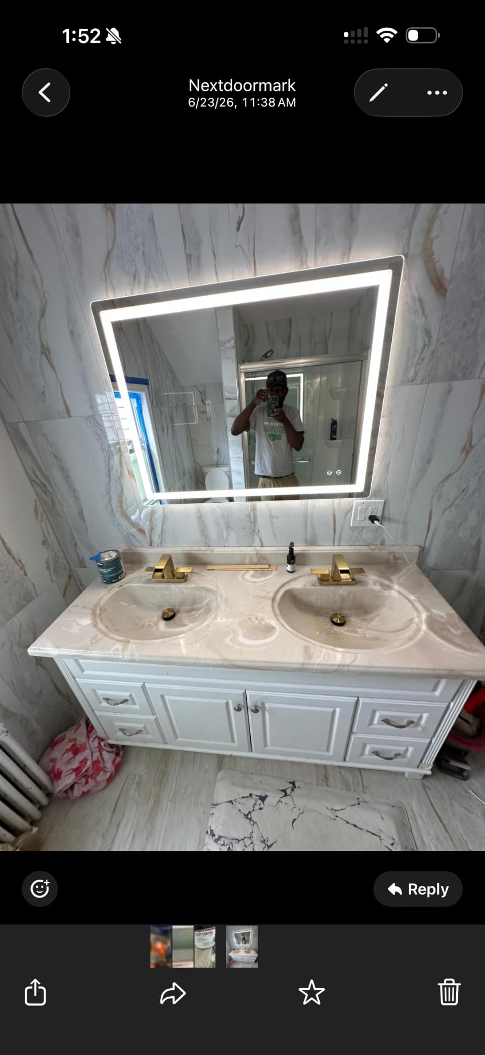 Delma LED Bathroom Mirror with Lights, 30x50 Vanity Mirror for Bathroom Wall, Anti-Fog, Dimmable, Front Lit & Backlit, Memory Function, Shatterproof Tempered Glass, 3 Color Modes (Horizontal/Vertical) customer photo 2