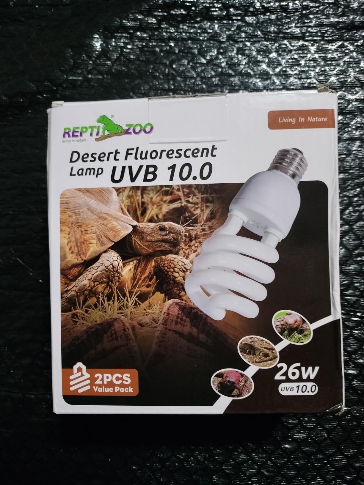 REPTI ZOO UVB Light for Desert Reptile 2 Pack, 10.0 26W UVA UVB Reptile Light Bulb, UVB Spiral Compact Lamp for Bearded Dragons Tortoises Lizards Snakes customer photo 1