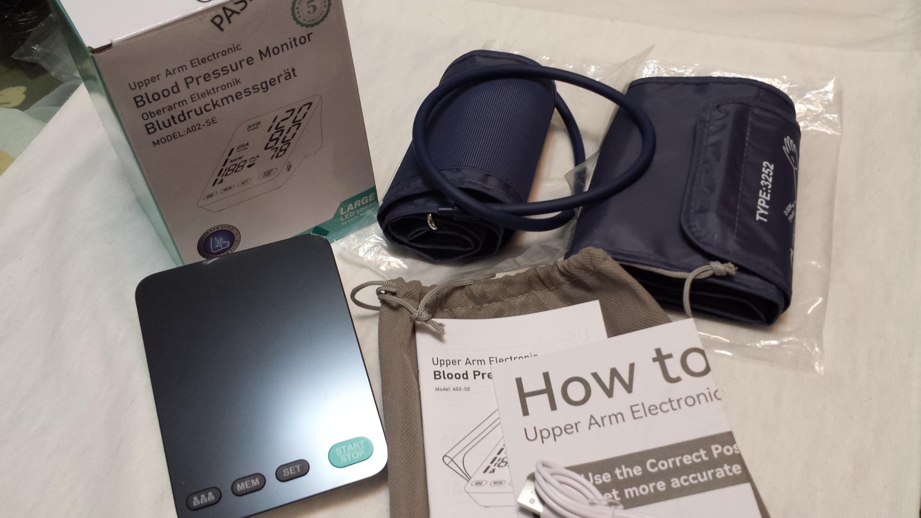 Automatic Upper Arm Blood Pressure Monitor, 3*199 Sets Memory, White customer photo 1