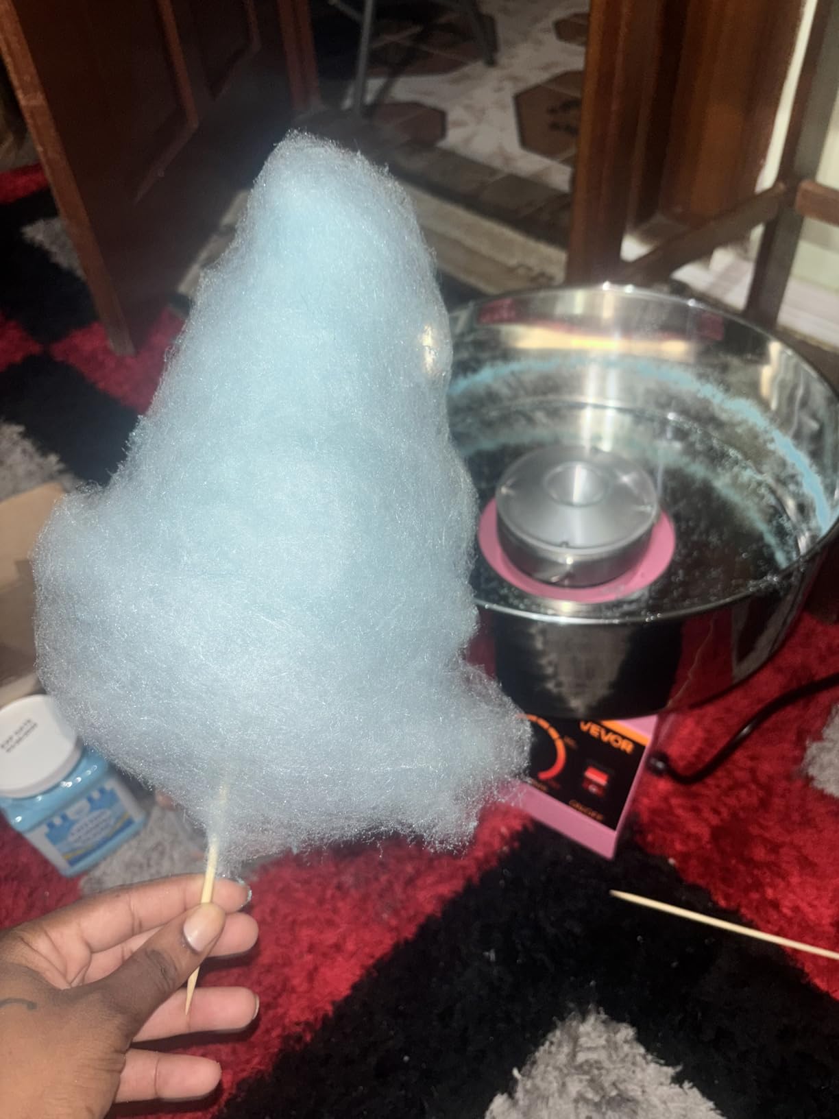 VEVOR Cotton Candy Machine Commercial, 1000W Electric Candy Floss Maker, Easy Use with 15 inch Stainless Steel Bowl and Sugar Scoop, Makes Hard Candy for Home Kids Birthday, Family Party, Pink customer photo 2