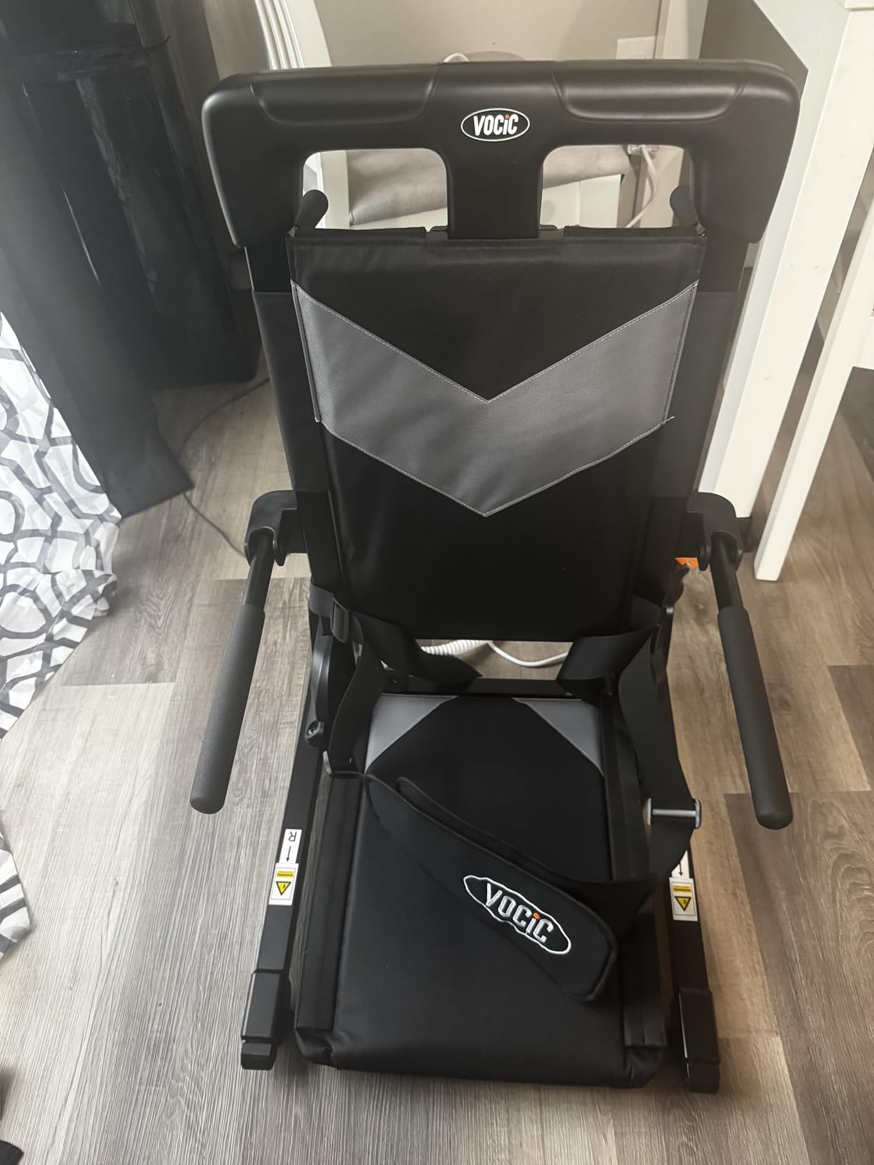 VOCIC Electric Chair Lift Get Up from Floor, Movable with 4 Wheels, Portable Rolling Chair Lift with T-Stabilized Base, Short-Distance Transport, Lift for Elderly from Floor, Supports 350 LBS, AX35 customer photo 2