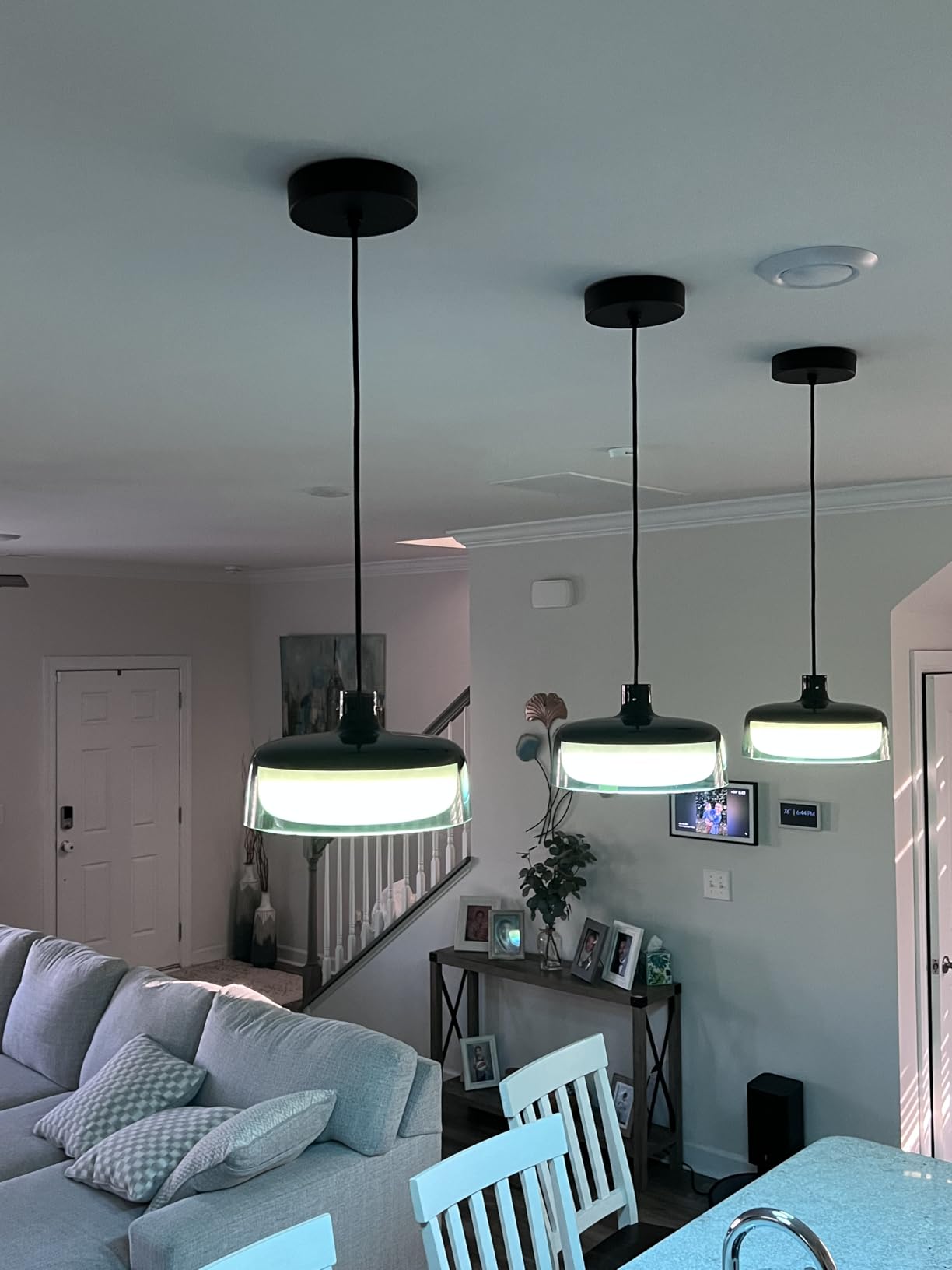 Govee Pendant Lights for Kitchen Island, Three-Layer RGBIC Smart Lighting | 1300LM, Works with Matter & Alexa, 2700K-6500K Dimmable Black Hanging Light Fixture, Adjustable Height for Dining Room customer photo 1