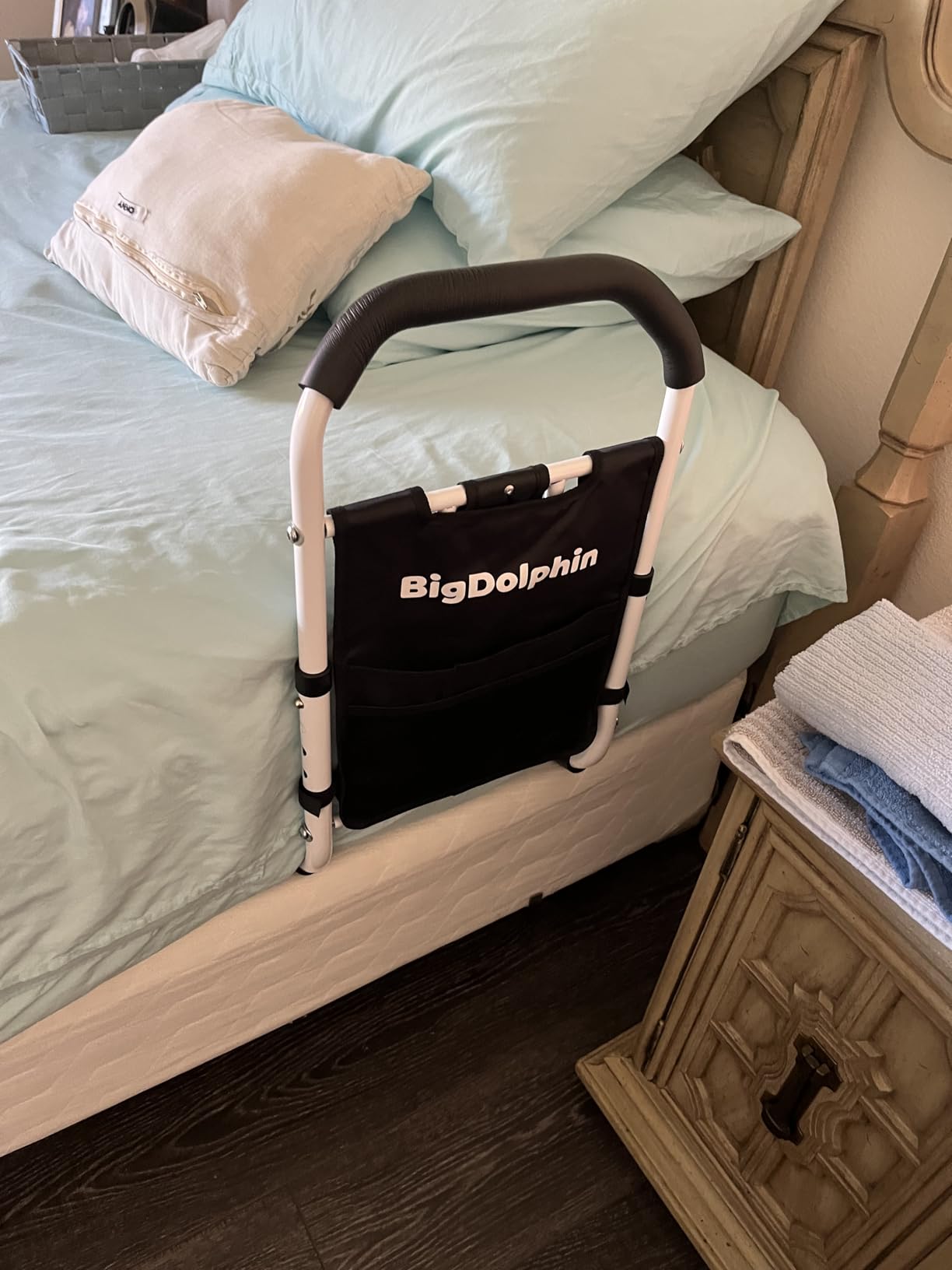 Bed Rails for Elderly Adults Safety, 350 LB Capacity, Model BS06 | ASTM Approved, Bed Cane with Non-Slip Ergonomic Handle & Storage Bag, Tool-Free, Adjustable Bed Railings for Seniors customer photo 1