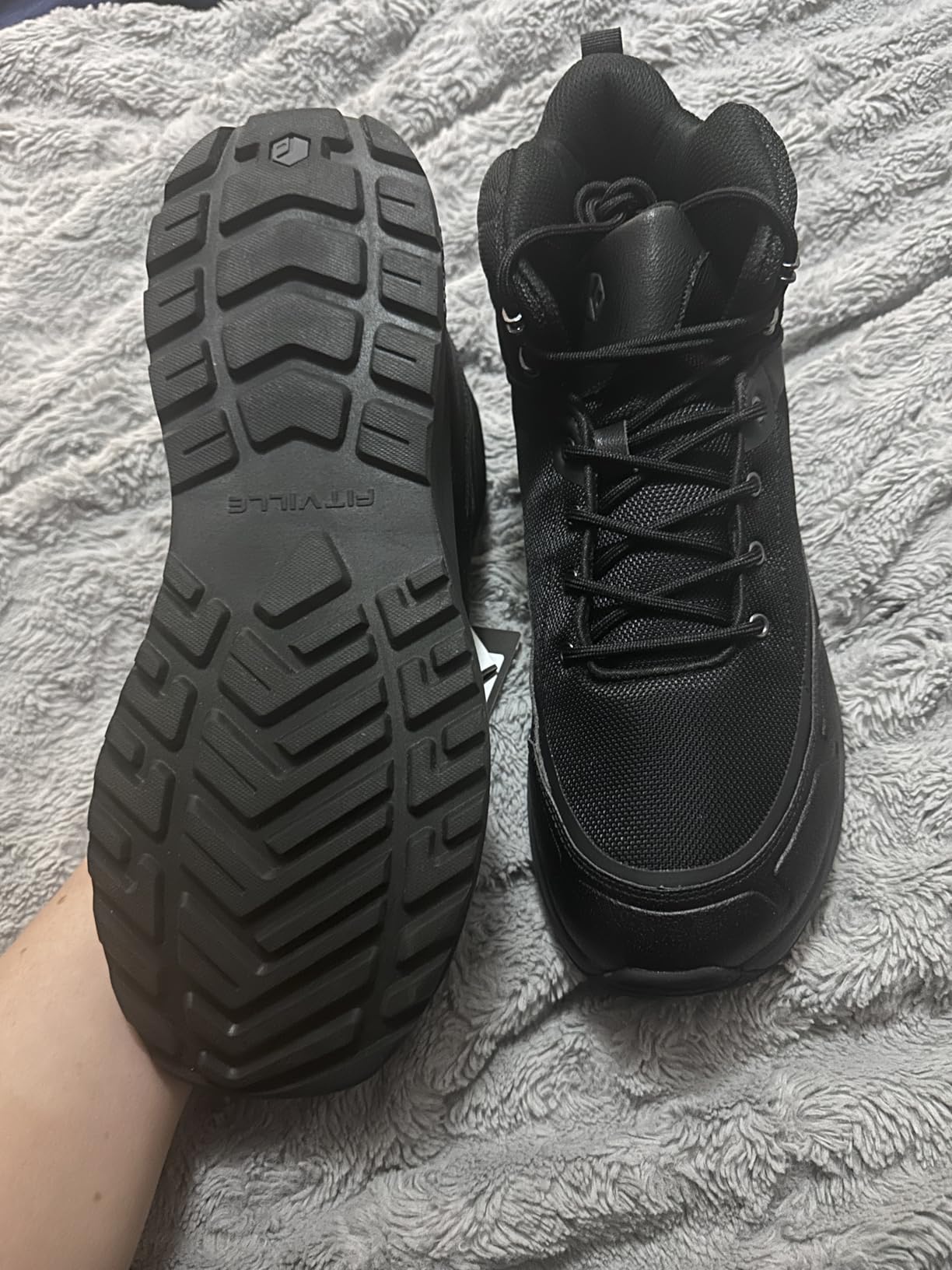 FitVille Wide Mens Boots Orthopedic Hiking Shoes with Arch Support for Men | Water-Resistant Wide Toe Box Boots Outdoor Trekking Backpack Shoes, Ankle Support & Cushioning for Wide Feet, Flat Feet customer photo 2