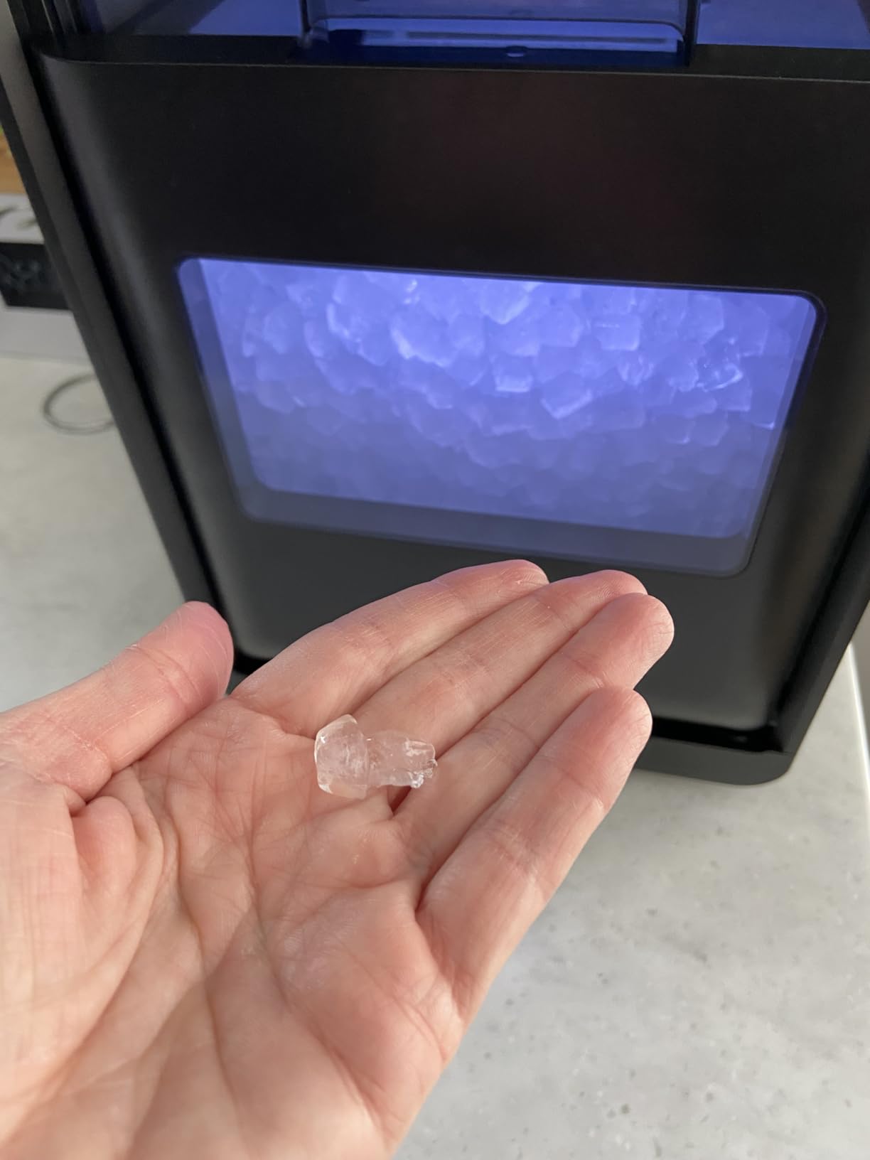 Antarctic Star Nugget Ice Maker Countertop 44Lb/Day LED Display Machine | 10-15min fast ice, 2 sizes, energy-save, portable, self-clean, 1.8L tank, 2.65Lbs storage, basket/scoop. Home/Bar/RV/Office. customer photo 1