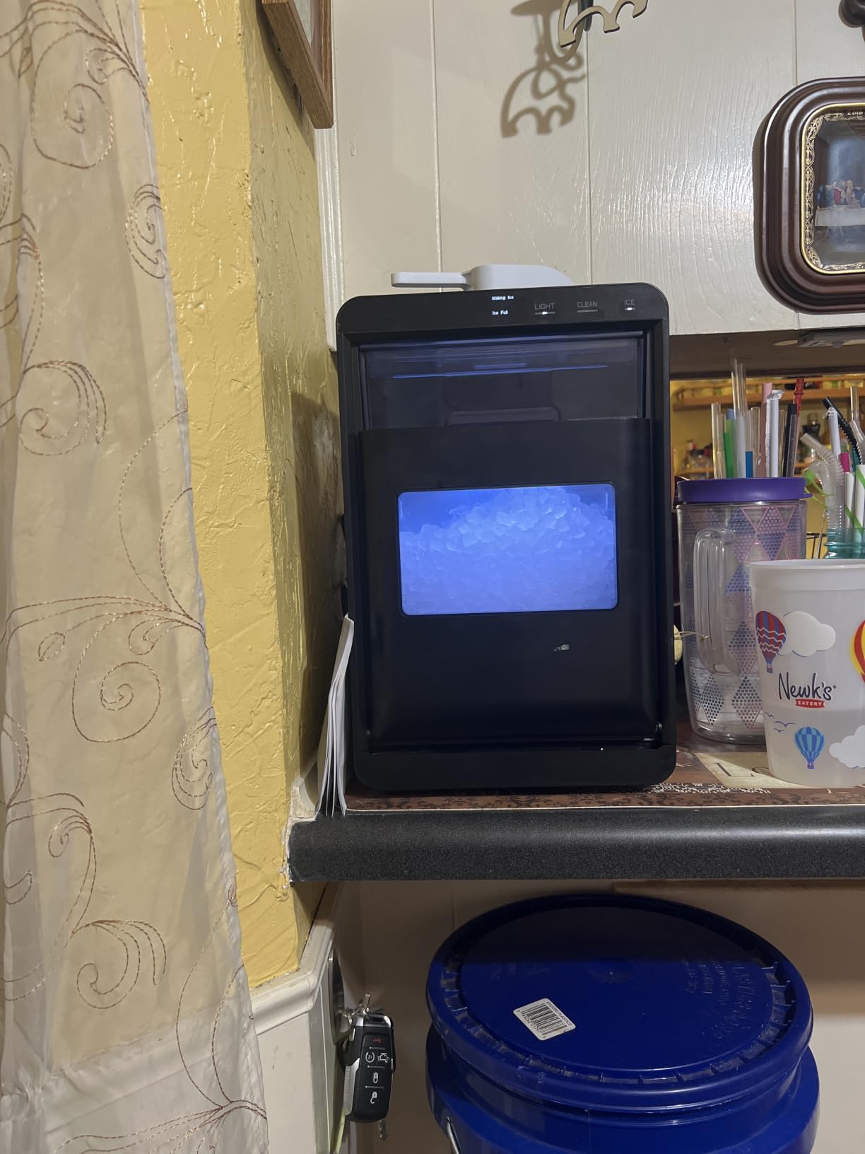 Antarctic Star Nugget Ice Maker Countertop 44Lb/Day LED Display Machine | 10-15min fast ice, 2 sizes, energy-save, portable, self-clean, 1.8L tank, 2.65Lbs storage, basket/scoop. Home/Bar/RV/Office. customer photo 2