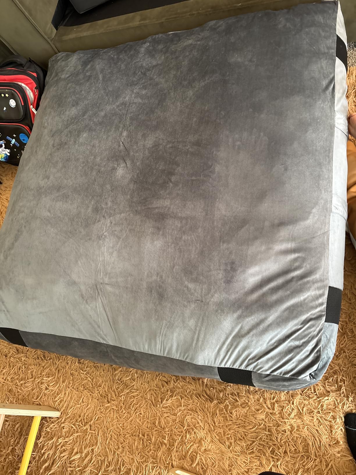 Crash Mat for Kids Sensory Room, 4 x 4 Ft / 5 x 5 Ft Anti-Slip Foam Pad | Shredded Foam Crash Sensory Pad for Kids, Soft Washable Cover Easy to Clean, Easy to Move with Handles, Gift for Children customer photo 2