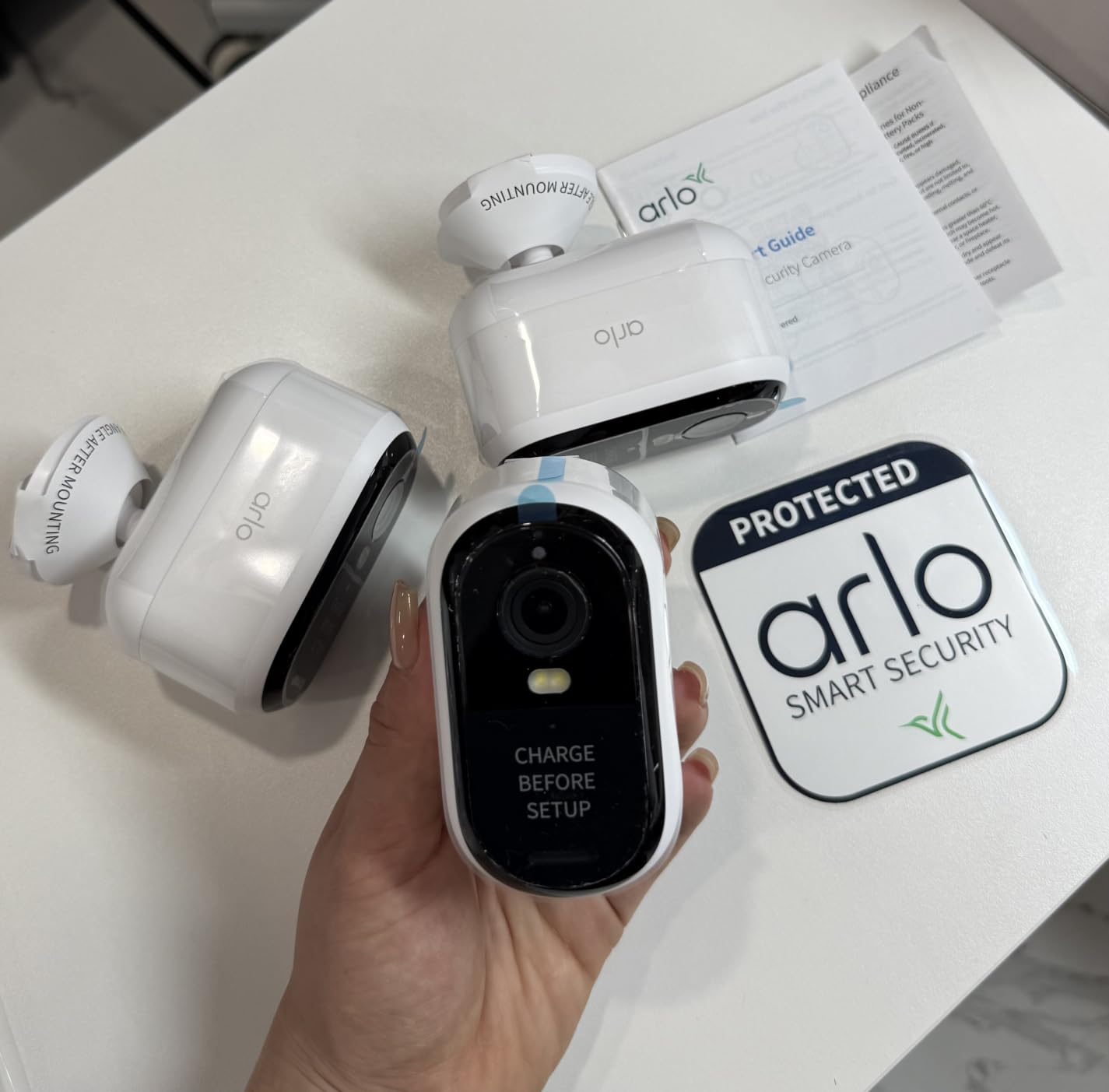 Arlo Security Cameras Wireless Outdoor - Arlo Essential Battery 2K (3rd Gen, Latest Version), Color Night Vision, Two-Way Audio, Home Security, Person/Package/Vehicle/Animal Detection, White - 3-Pack customer photo 2