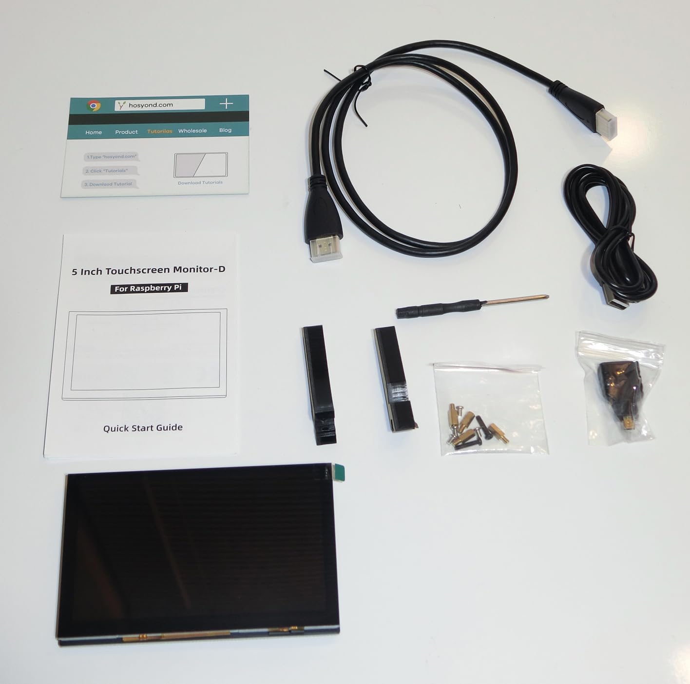 Hosyond 5 inches Touchscreen IPS LCD Display Panel 1024x600 HDMI Capacitive Screen for Raspberry Pi5/Pi4/Pi3/ZERO 2W, BB Black, Windows customer photo 1
