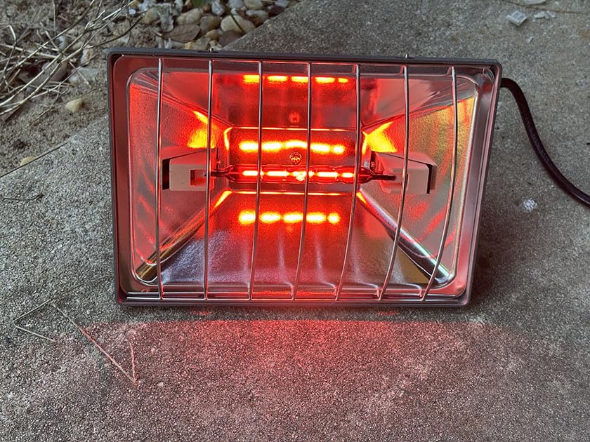250W Chicken Coop Heat Lamp with Guard & Adjustable Temp | Adjustable 175W/250W infrared heater with safety guard. For chicks, poultry, livestock & small pets. Durable brooder heating. customer photo 1