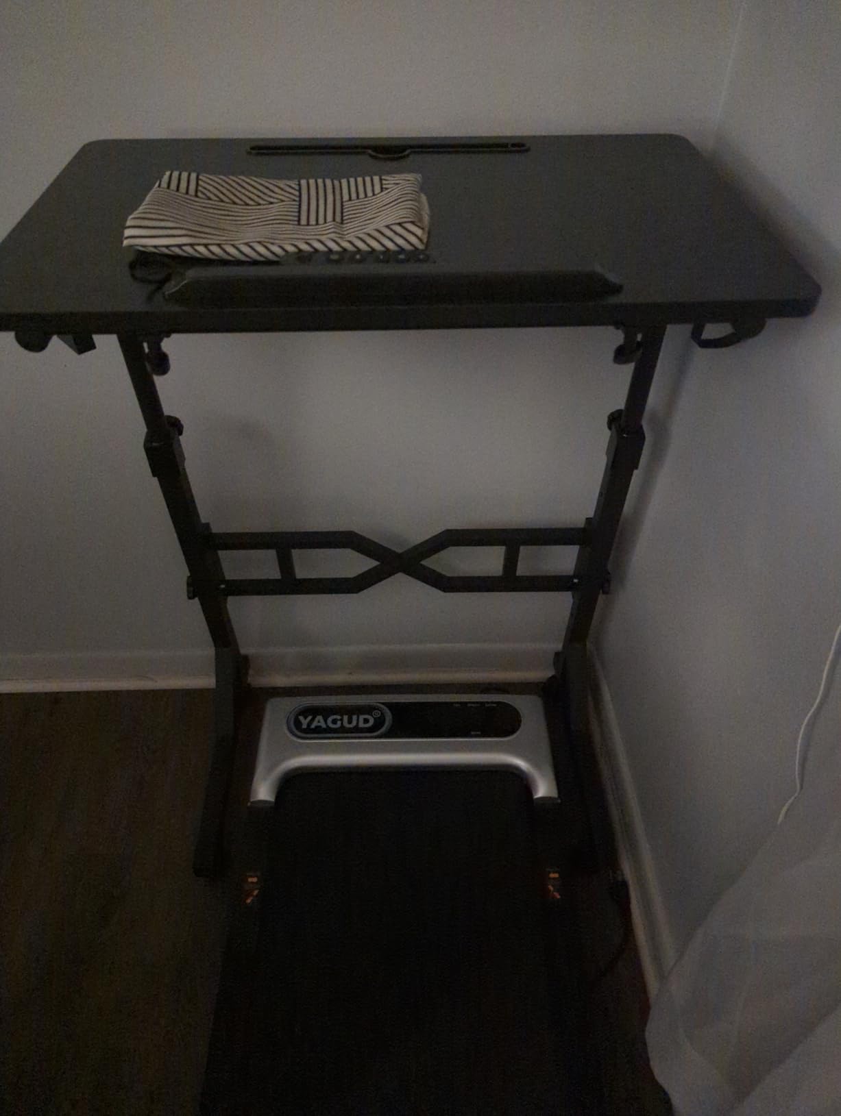 Oransail Small Standing Desk with Wheels, 29.5-45.3 Inch Adjustable Height, Portable Treadmill Desk, Rolling Computer Table for Walking Pad with a Cup Holder and a Hook customer photo 1