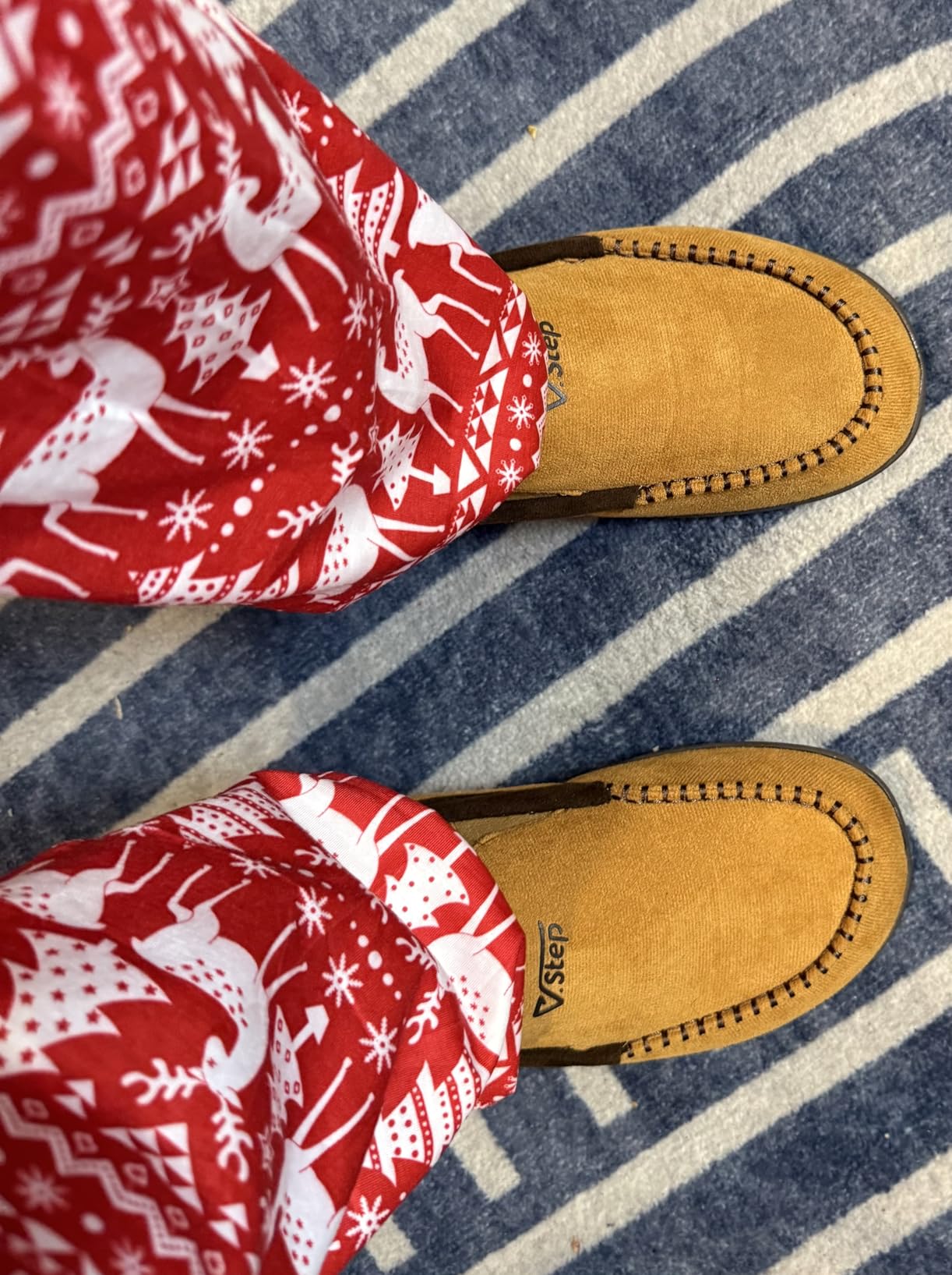 V.Step Men Orthopedic Moccasin Slippers Wide Arch Support Plantar Fasciitis customer photo 1
