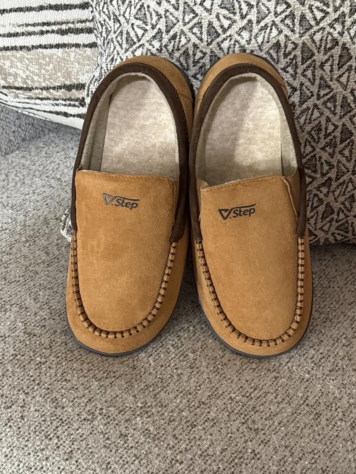 V.Step Men Orthopedic Moccasin Slippers Wide Arch Support Plantar Fasciitis customer photo 2