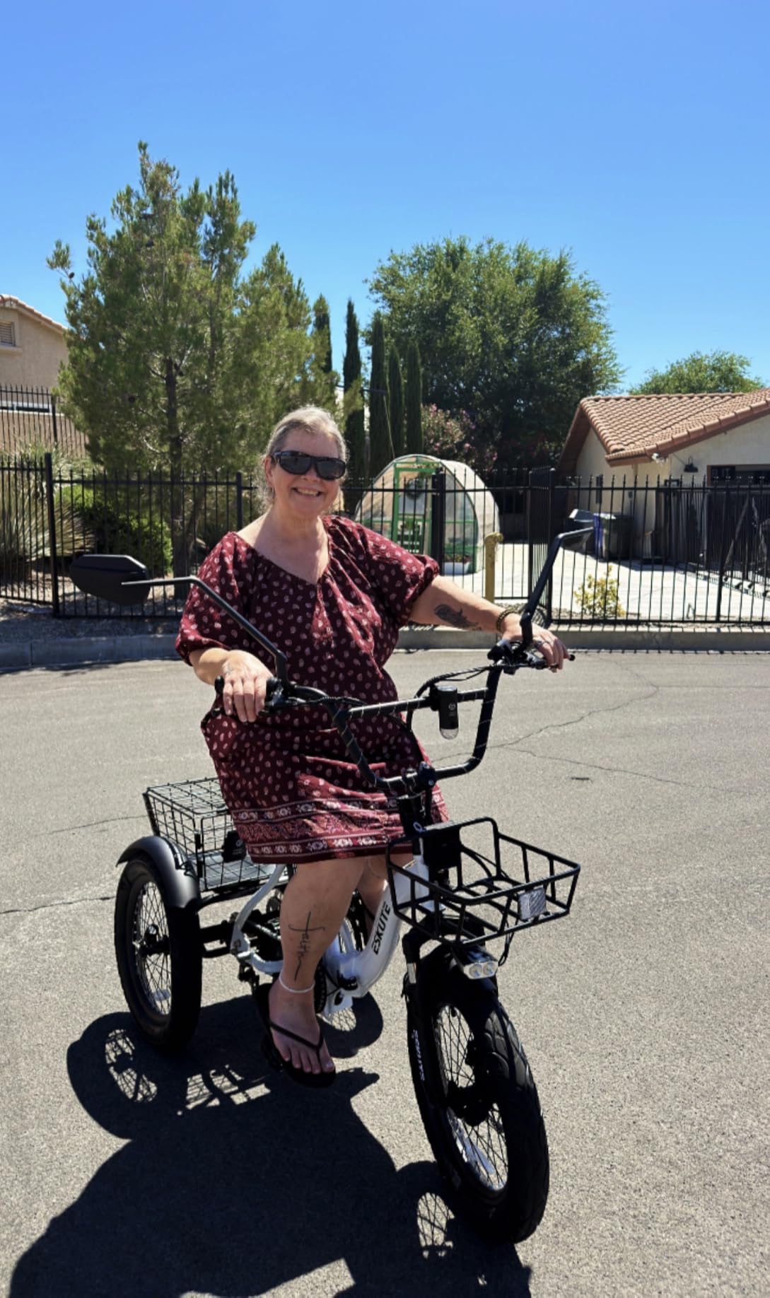 ESKUTE E Trike Electric Bike, Peak 1200W Brushless Motor Folding Trike 18X3.0 Fat Tire Ebike, 624Wh Removable Battery, Step-Thru 3 Wheel Electric Bicycle, Up to 55 Miles, 18MPH+ Tricycle for Adults customer photo 1