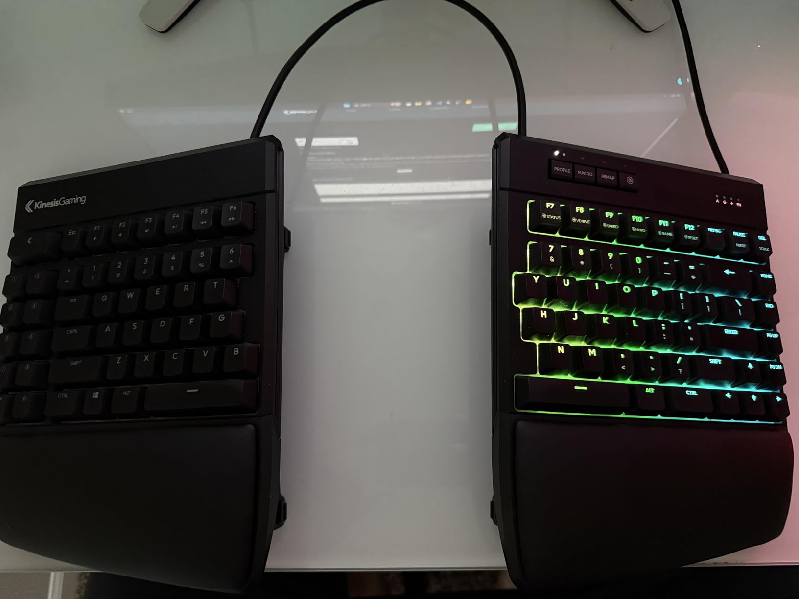 KINESIS Freestyle Edge RGB Plus Split Mechanical Keyboard - Hotswap Linear Switches, RGB, Ergonomic, Detachable Palm Support, Fully Programmable, Mac Keycaps Included, Lift Kit Included customer photo 1