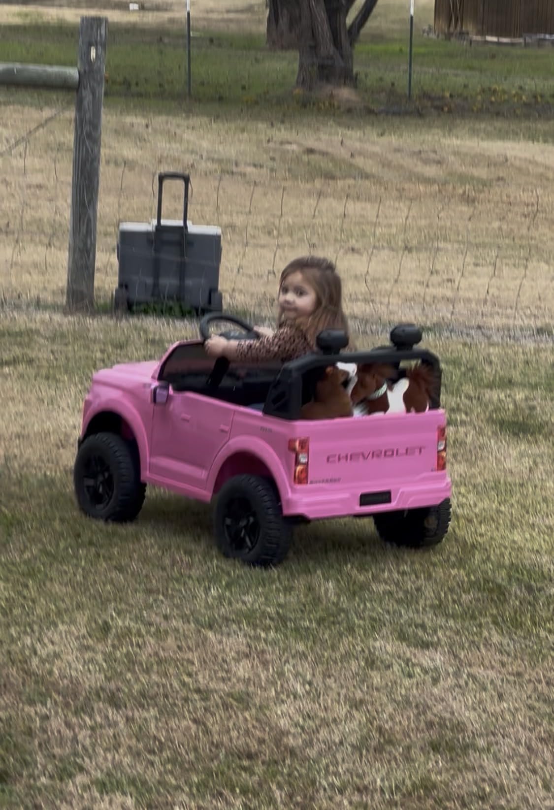 First Ride On 24V 2 Seater Ride on Toys Licensed Chevrolet Silverado, Electric Vehicle with Remote Control and Seat Belts, Electric Ride on Truck with Trunk, Bluetooth and LED Lights (Black) customer photo 2
