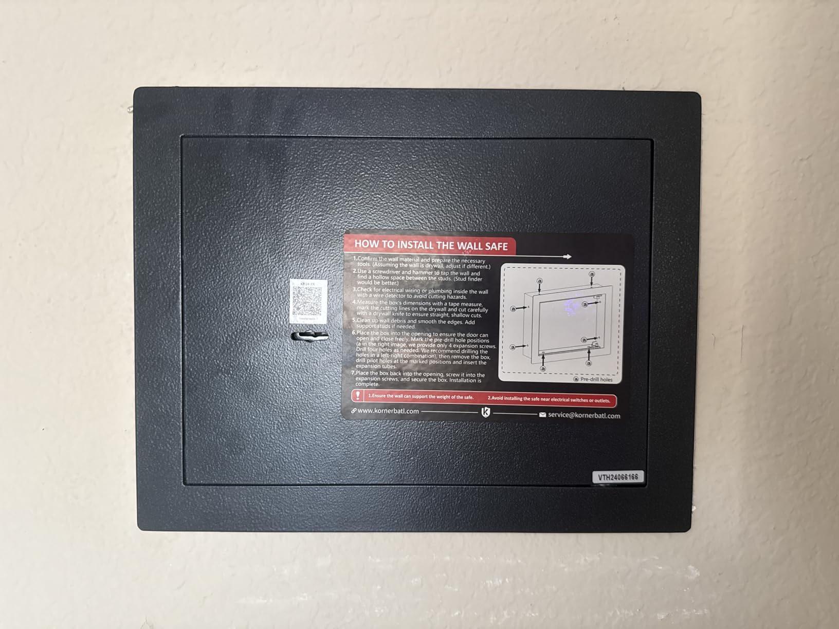 KornerBatl Small Hidden In Wall Safe Between 16
