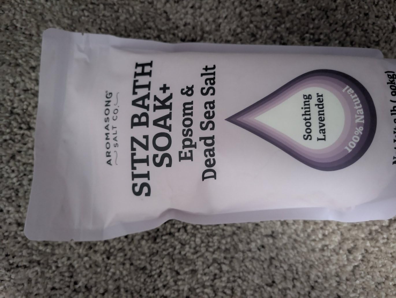 Aromasong Sitz Bath Soak 2lb - Sitz Bath Salt for Hemorrhoid & Postpartum Care - Dead Sea & Epsom Salt Soak with Lavender, Chamomile & Tea Tree - Natural Sitz Bath Salts - Made in USA customer photo 1