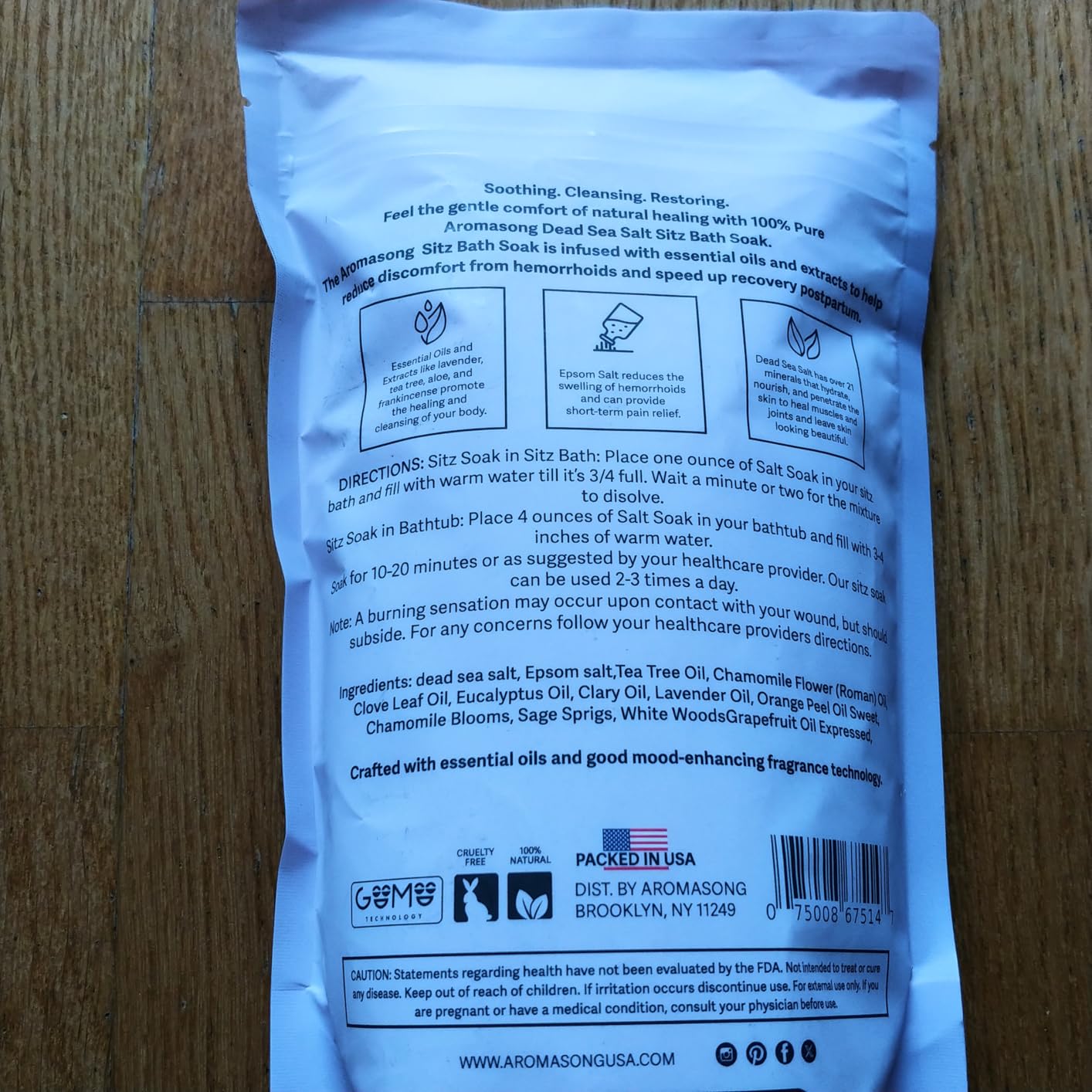 Aromasong Sitz Bath Soak 2lb - Sitz Bath Salt for Hemorrhoid & Postpartum Care - Dead Sea & Epsom Salt Soak with Lavender, Chamomile & Tea Tree - Natural Sitz Bath Salts - Made in USA customer photo 2