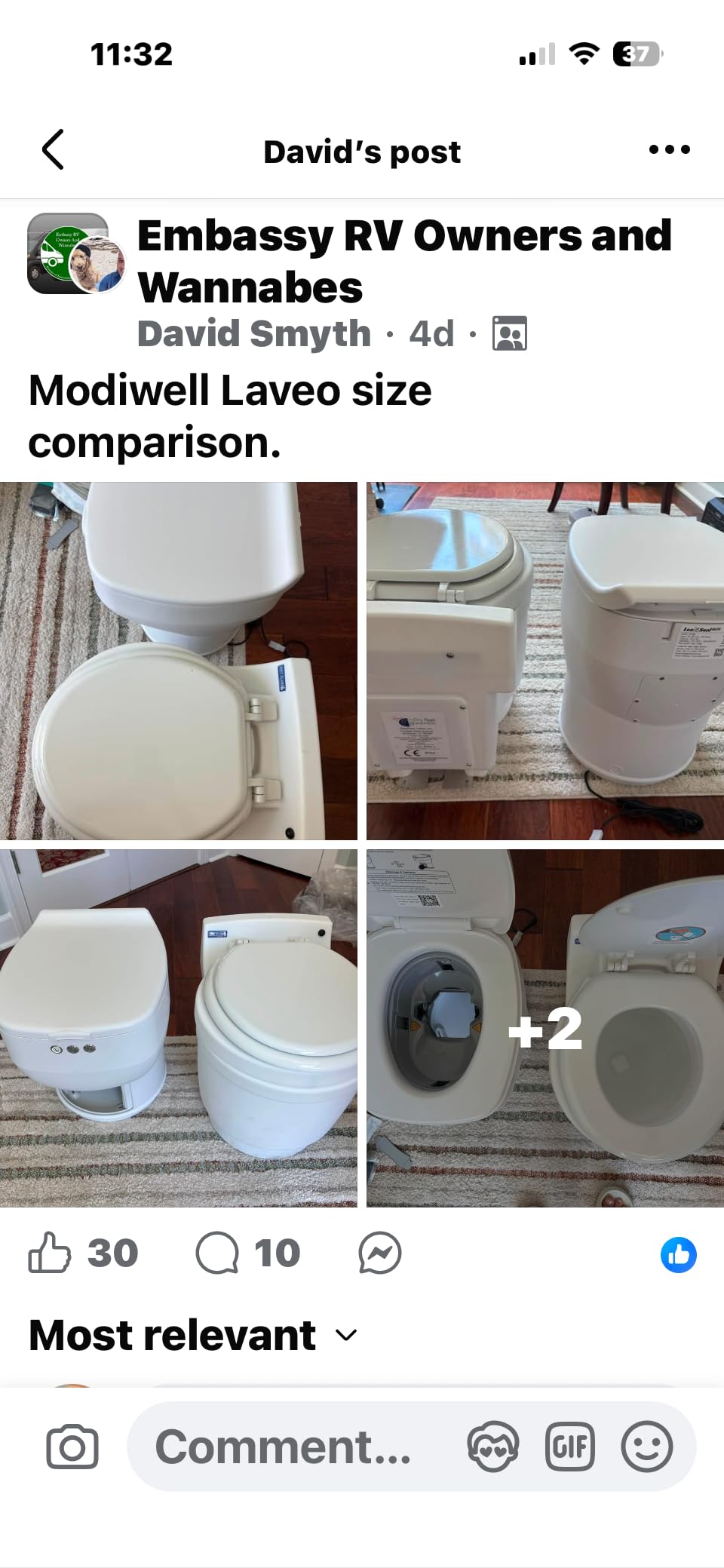 R1808 Fixed RV Dry Flush Toilet, Waterless Rechargeable, White | Swivel top for RVs, boats, off-grid customer photo 2