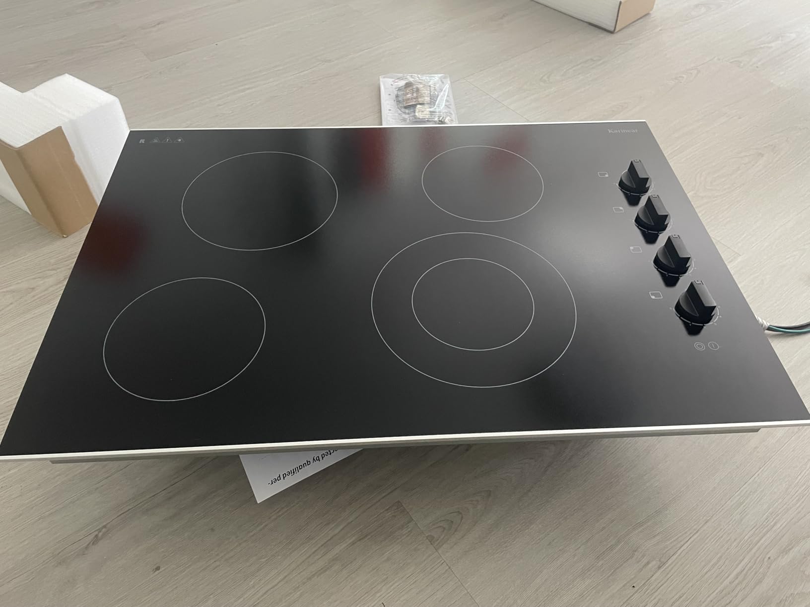 Karinear 36 Inch Electric Cooktop, 5 Burner Radiant Electric Stove Top | Knob & Touch Control, 8900W High-Power Built-in Hob, 9 Heat Levels, 99-Min Timer, Child Lock, 220-240V Hardwired, No Plug customer photo 2