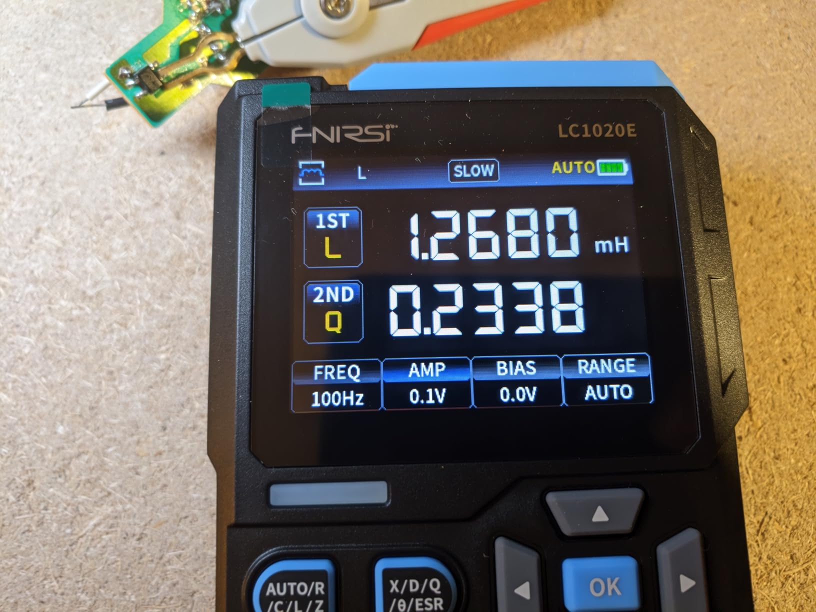 FNIRSI LC1020E 100kHz LCR Meter, 19,999 Counts Resistor Inductor Capacitor Tester, Auto Component Detect, Measures ESR/Q/D/theta/X, 2.8