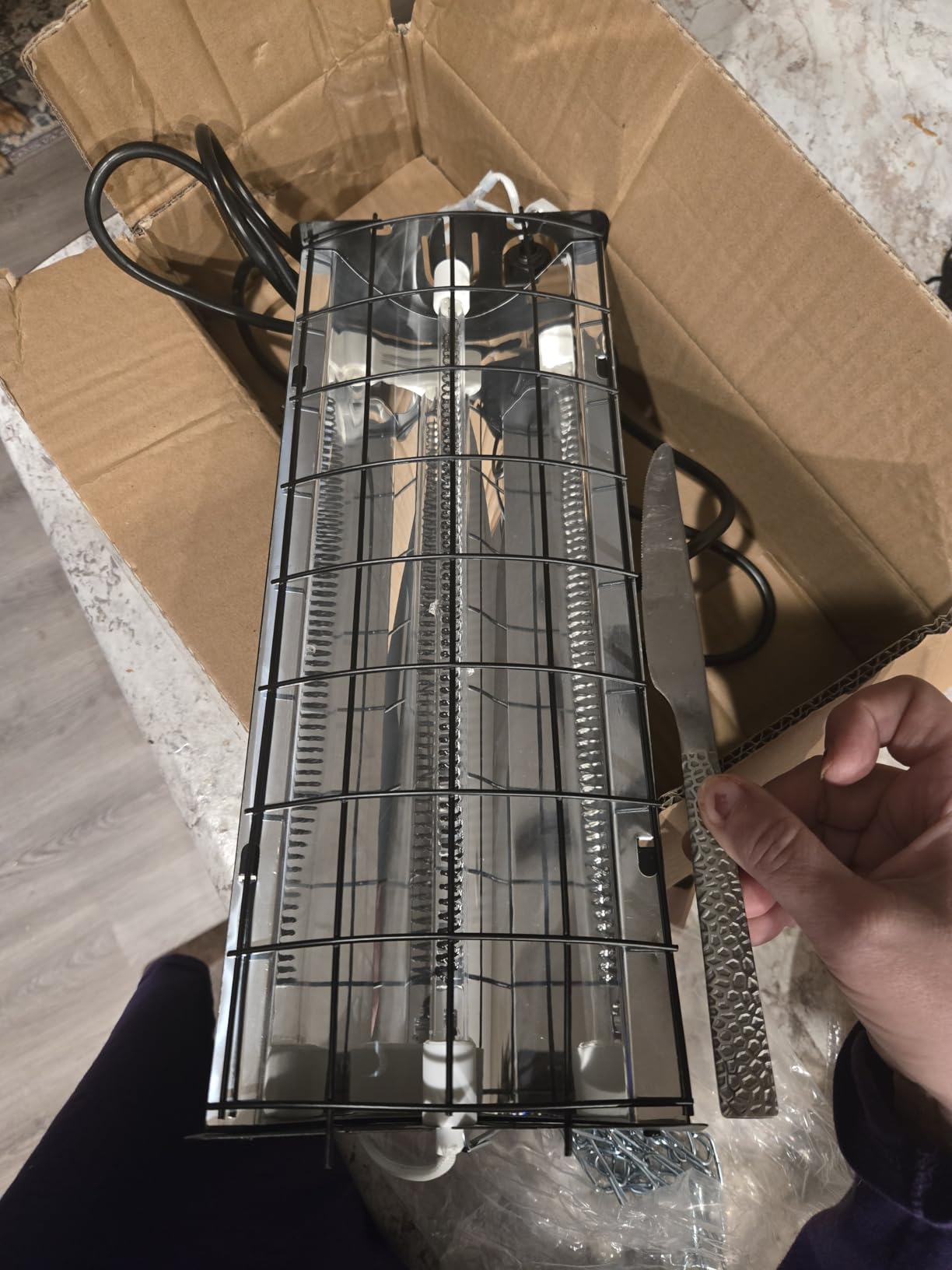 400W Heat Lamp for 60 Chickens Upgraded 12000H Large Chicken Coop Brooder Heater Carbon Fiber Bulb Waterproof Adjustable 2 Mode Temp Safe Design for Chicks Poultry Pets (Large) customer photo 1