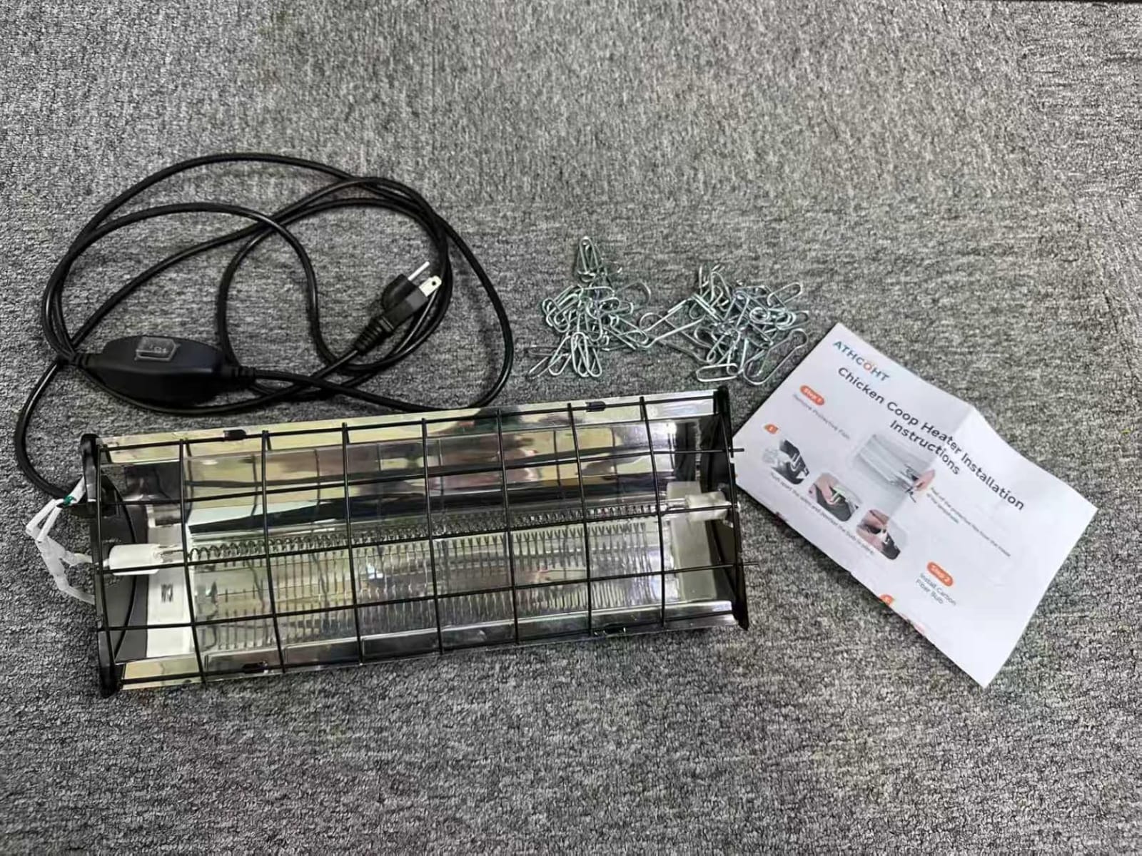400W Heat Lamp for 60 Chickens Upgraded 12000H Large Chicken Coop Brooder Heater Carbon Fiber Bulb Waterproof Adjustable 2 Mode Temp Safe Design for Chicks Poultry Pets (Large) customer photo 2