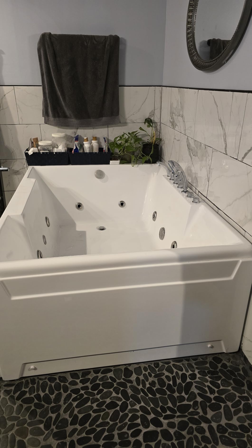 72-Inch Whirlpool Jetted Tub, Acrylic Hydro Massage Bathtub | with 10 Jets, Alcove, Color-Changing LED Lights, 2-Person Jetted Bath Tub for Couples customer photo 1