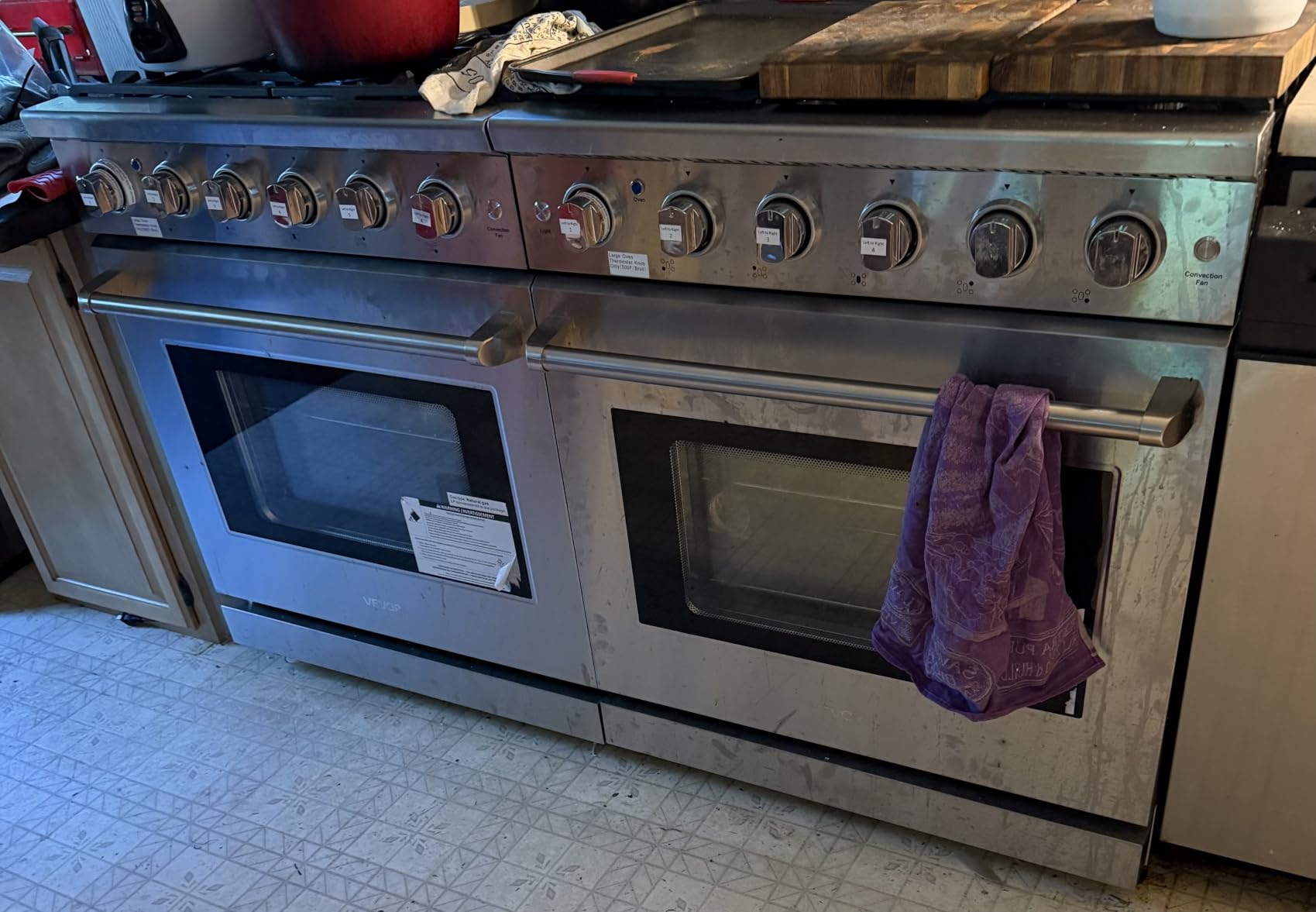 VEVOR Gas Range Oven, 36 Inches Width, Freestanding Stainless Steel Stove and Oven with 6 Sealed Cooktop Burners, Easy Reach Racks, Halogen Light, 6.0 Cu. Ft. Capacity, for Home Apartment Kitchen customer photo 1
