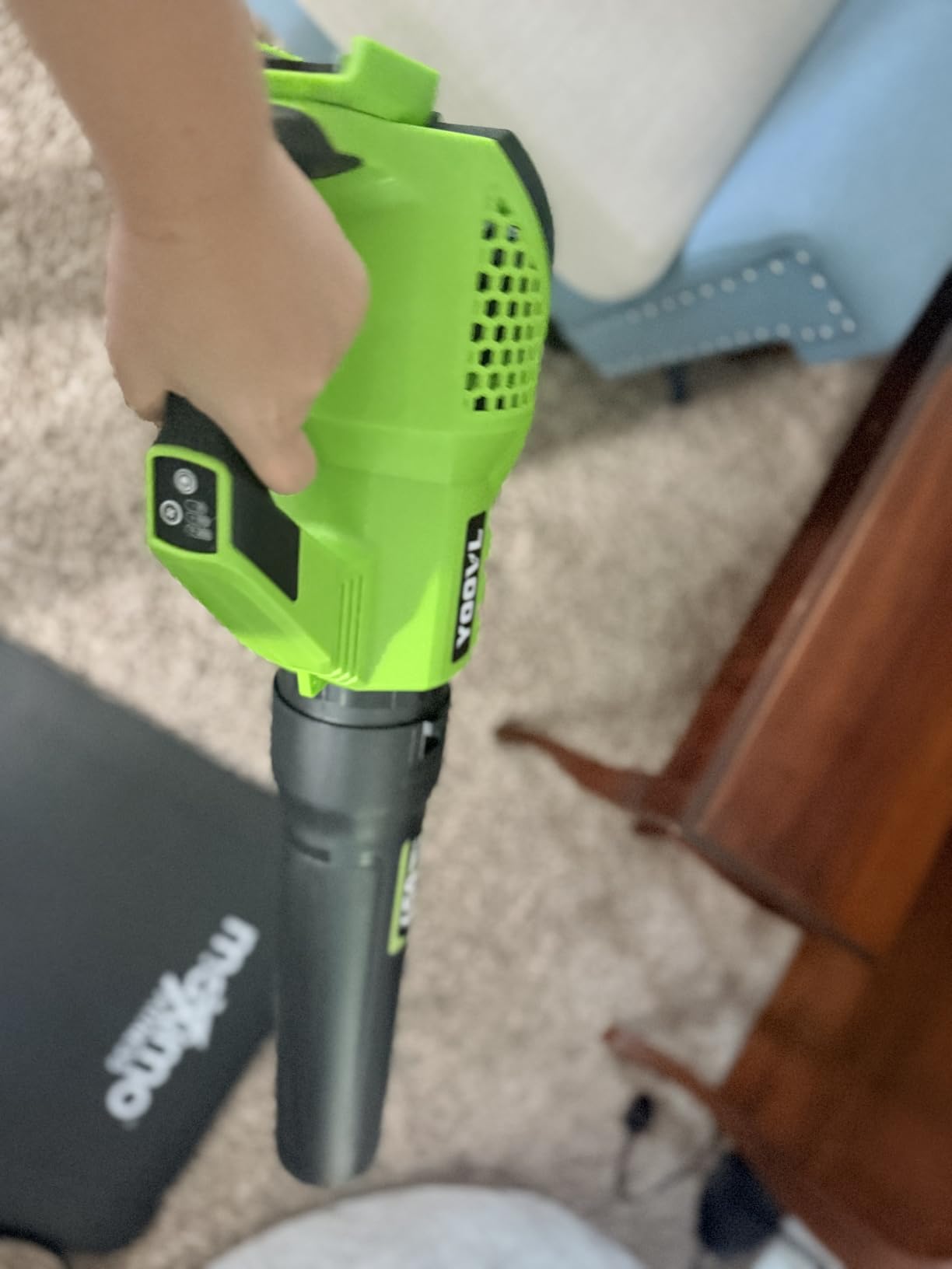 Leaf Blower Cordless, 650CFM Electric Leaf Blowers with 2 x 5.2Ah Batteries and Charger, 3 Speed Modes, 1 x Adjustable Shoulder Strap, Powerful Snow Blowers for Lawn Care, Patio, Dust, Blowing Leaves customer photo 2