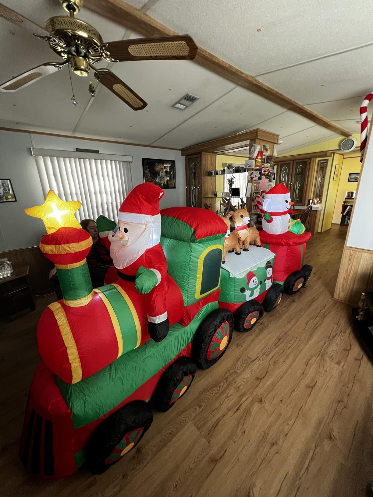Thuodo 11 FT Long Christmas Inflatables Train with Santa Claus Reindeer Snowman Outdoor Decorations Blow Up Yard with Built-in LEDs for Lawn Garden Holiday Indoor Party Decor customer photo 1