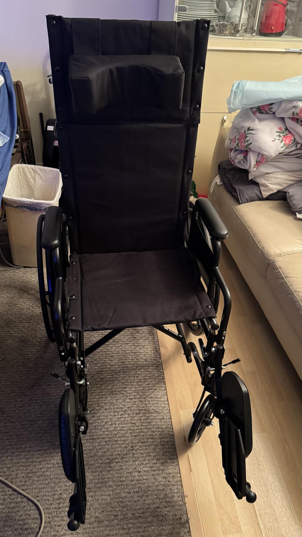 Vive Mobility Reclining Wheelchair w/Elevating Leg Rests - Heavy Duty | Recliner Wheel Chair for Seniors & Adults - Narrow 16