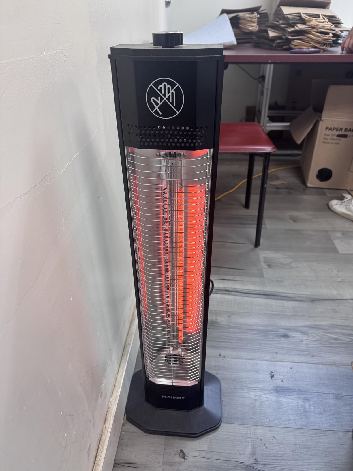Outdoor Electric Patio Heater, 34-inch 1500W Infrared Tower Heater with Instant Heating, Tip-Over & Overheat Protection, IPX5 Waterproof Space Heater for Patio Garage Workshop Indoor & Outdoor Use customer photo 2