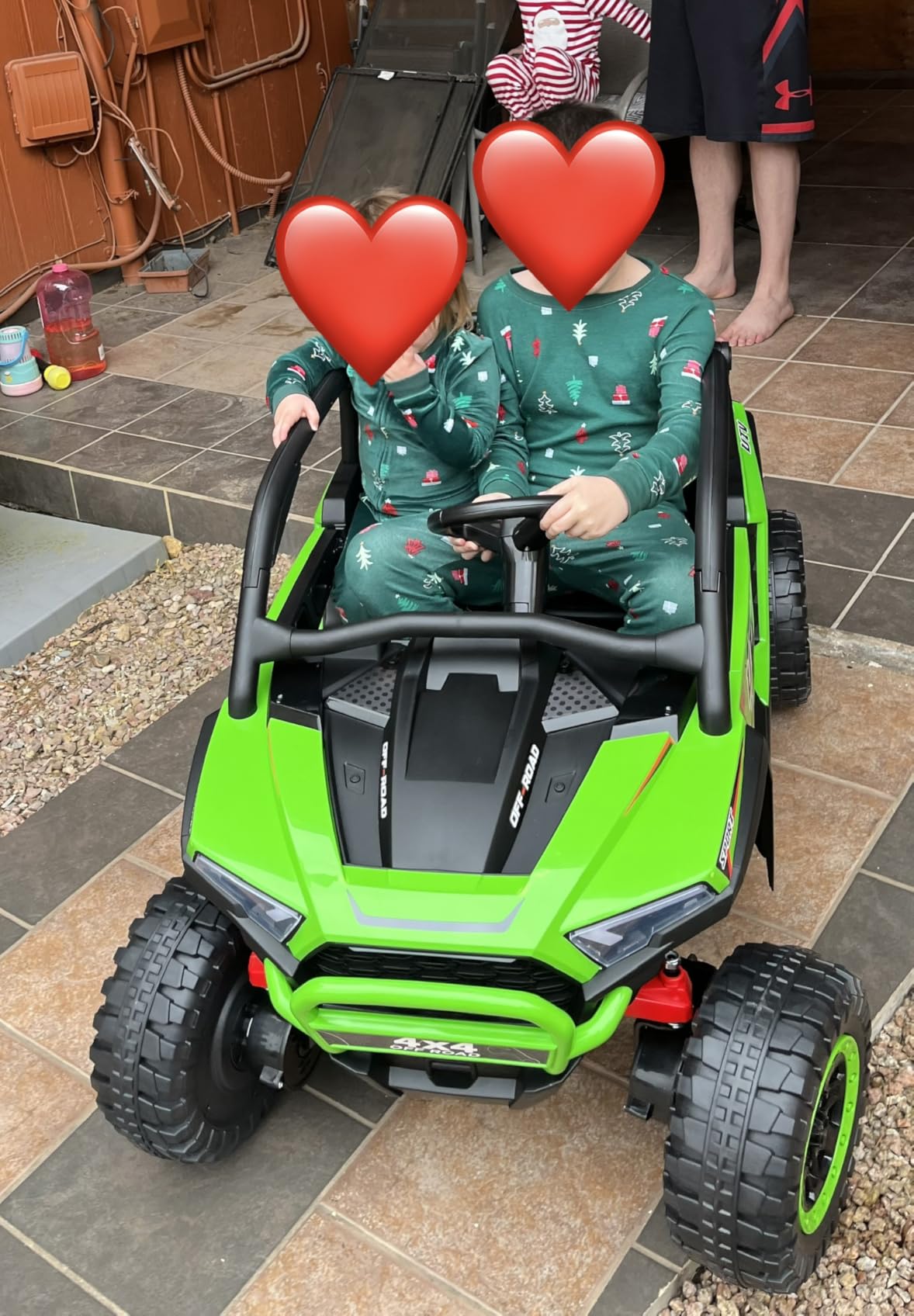 24V Kids Ride On UTV with Remote Control, 2WD/4WD Switchable, Blue | 4x4 Ride On Toy Car for Kids Age 3-8, Battery Powered Electric Vehicles, EVA Tires Wheels, Single-Seater, Music Play customer photo 1