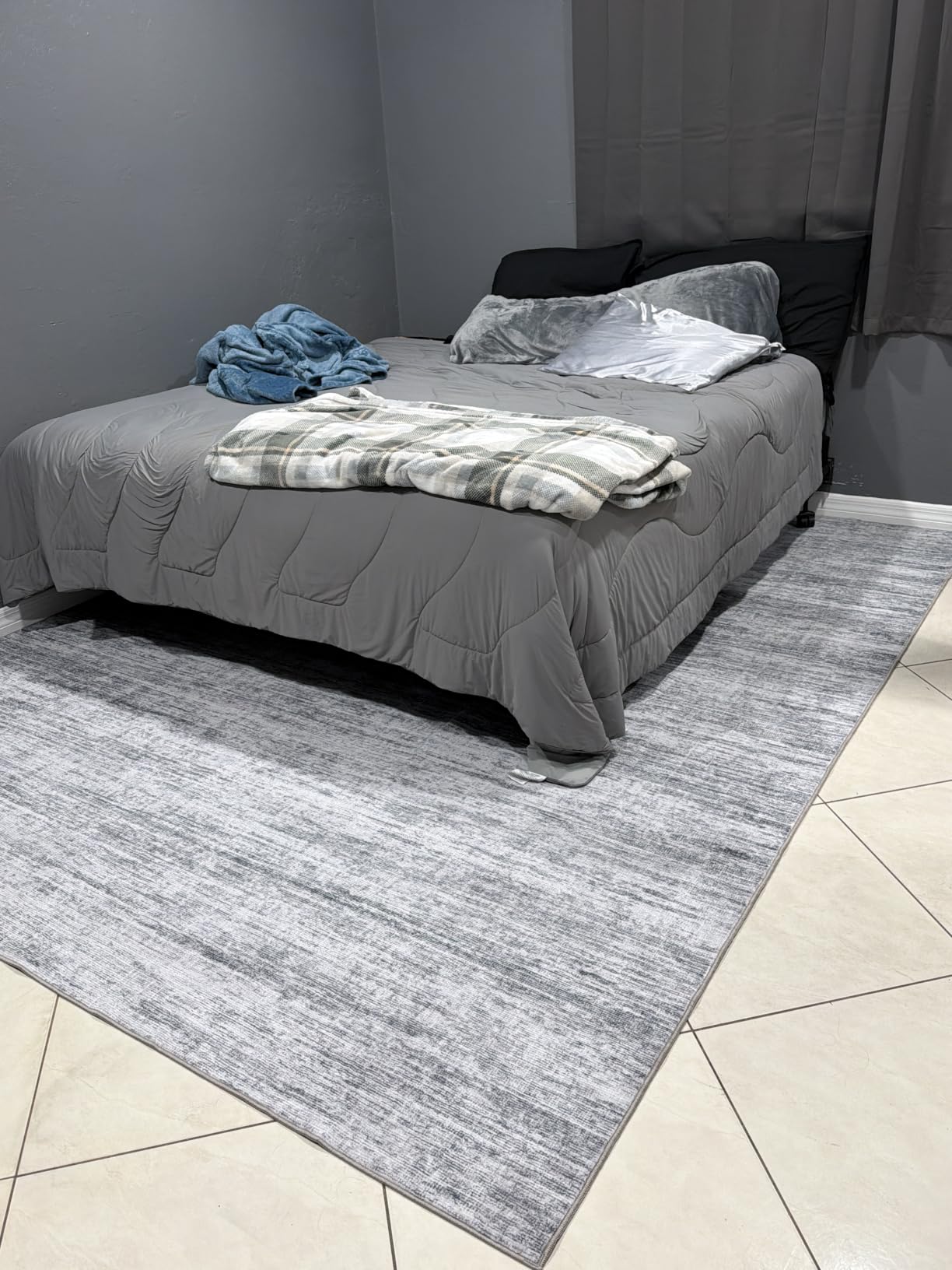 Runners for Hallways 2x8 Kitchen Runner Rugs, Modern Abstract Rug Runners for Entryway, Stain Resistant Washable Runner Rug Non-Slip 8ft Carpet Rug for Bedroom Living Laundry Room (Grey, 2'x8') customer photo 1