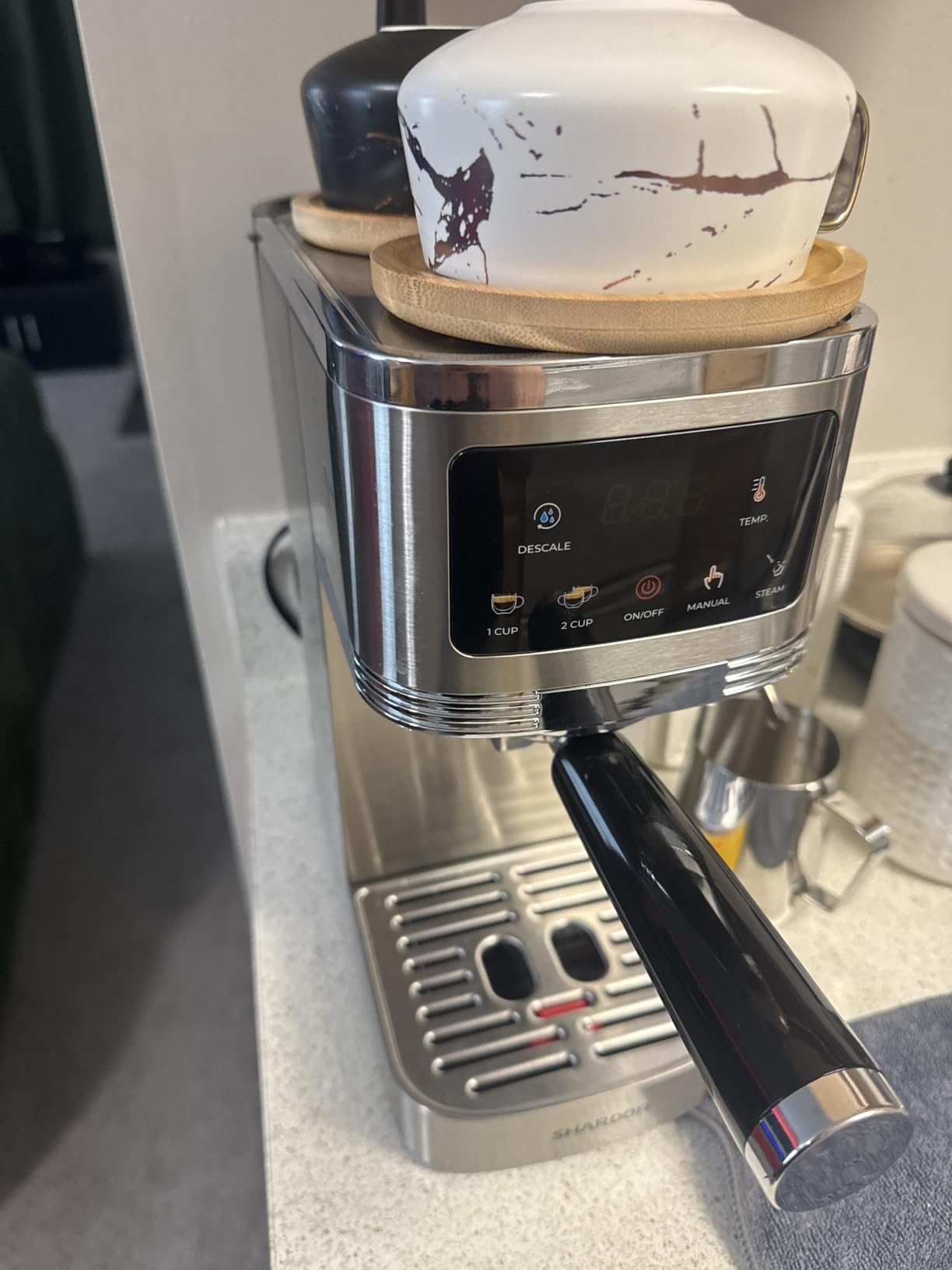 SHARDOR Espresso Machine 20 Bar, Professional Espresso Machine with Milk Frother and Touchscreen, Expresso Coffee Machines with Adjustable Temperature, for Cappuccino, Latte, Stainless Steel, Silver customer photo 2