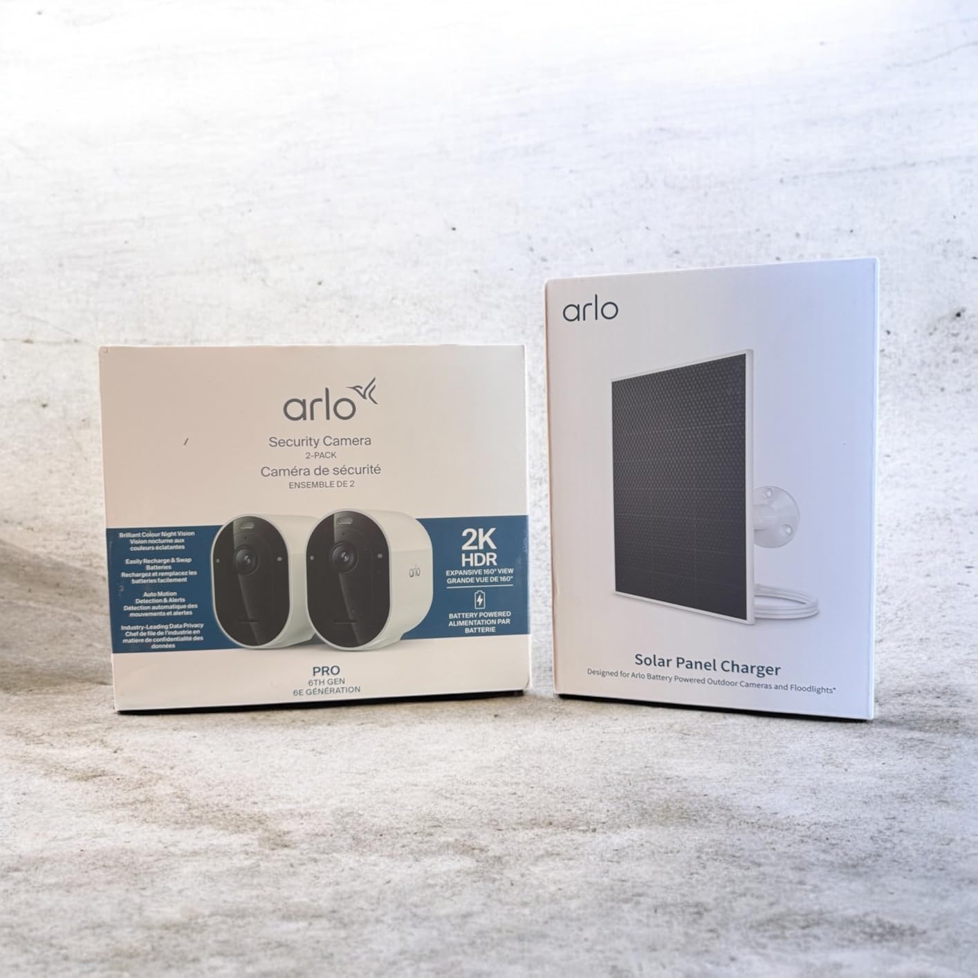 Arlo Pro Security Camera 2K HDR (6th Gen, 2025 Release) 4 Cam + 4 Solar Panels + 6 Months of Secure Plus Plan - Wireless Outdoor Camera, Battery Power, Person, Vehicle & Animal Detection, White customer photo 1