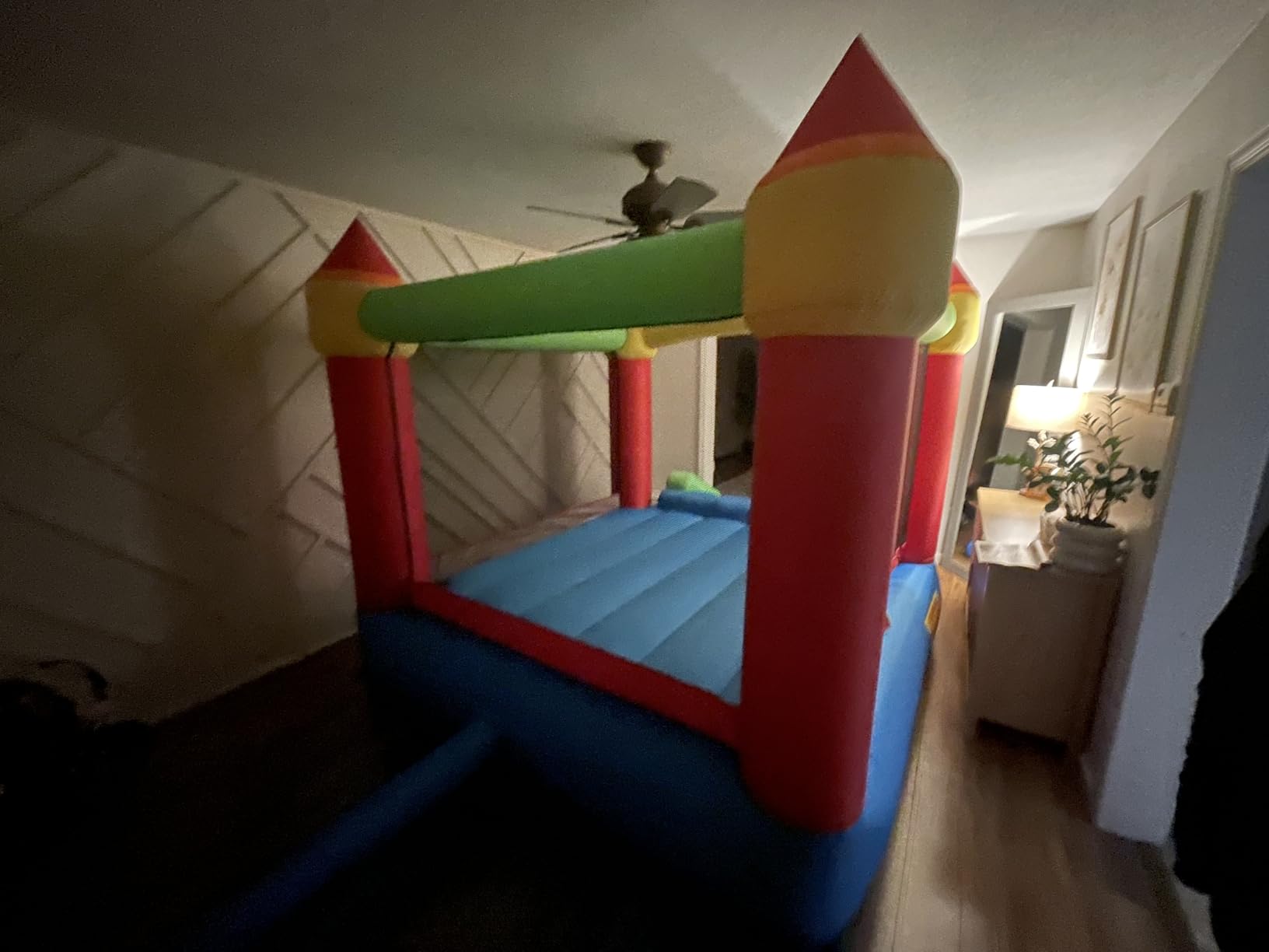 WeeOneKids Air Bounce House, Inflatable Bouncer with Air Blower and Slide, Jumping Family Backyard Bouncy Castle with Extra Thick Material (Red Yellow&Blue) customer photo 1