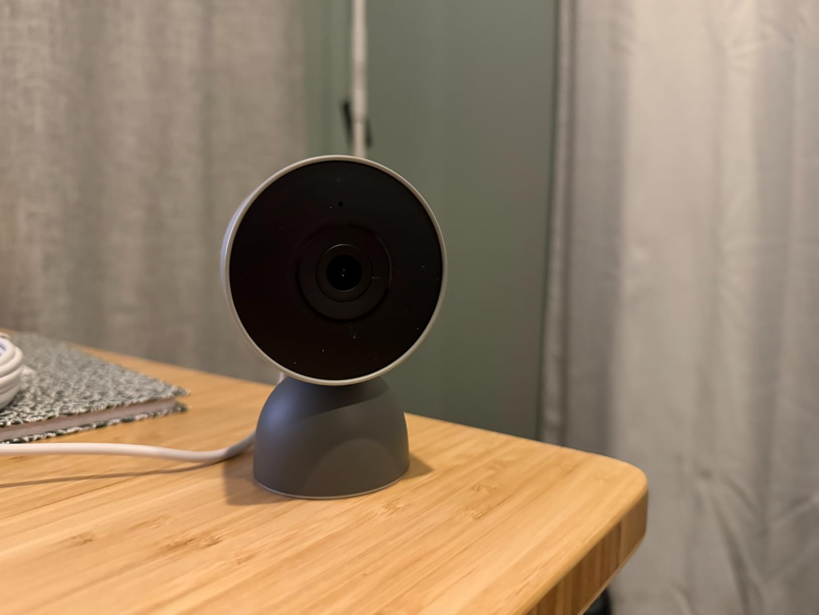 Google Nest Cam Indoor (Wired, 3rd Gen) - Security Camera - 2025 - Snow | 2K video, motion detection, color night vision, 2-way audio, works with Google Home and Gemini, intelligent alerts customer photo 1