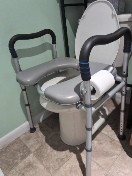 Raised Toilet Seat with Handles for Elderly, 500 lbs Capacity, Adjustable Height & Width, Toilet Seat Risers for Seniors, Handicap & Pregnancy Bathroom Safety, Fits Any Toilet customer photo 1