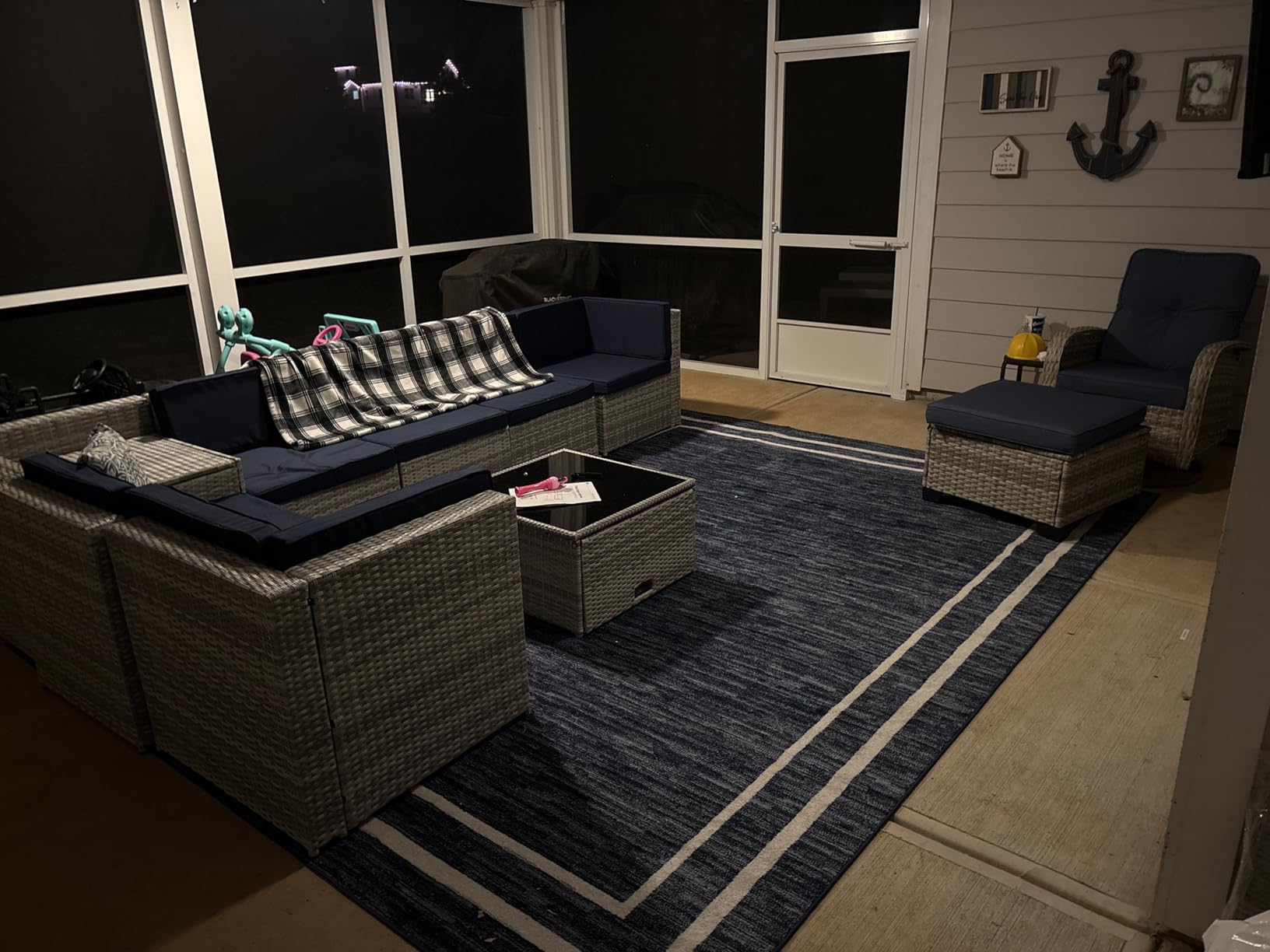 KROFEM 6 Piece Patio Furniture Set, Dining and Conversation Set | UV Treated Wicker, Machine Washable Cushions, 6 Seats, 2 Ottomans, Dining Table, Rustproof Frame, Grey customer photo 2