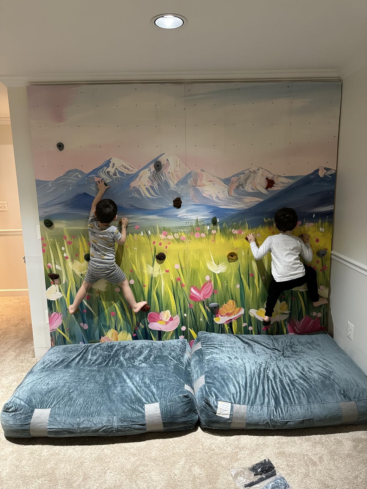 Crash Sensory Pad, 5'x5', 4'x3' Pads for Kids Sensory with Extra 5cm EPE Mat for Enhanced Safety, Soft Foam Blocks with Washable Cover, Crash Mat for Autistic Children, Toddlers, Gymnastics & Therapy customer photo 1