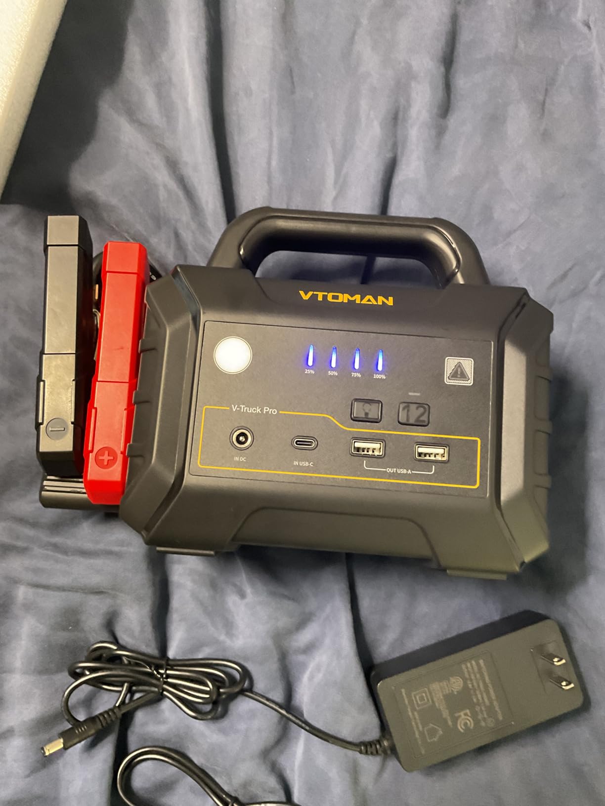 VTOMAN V-Truck Pro 8000A Car Battery Jump Starter with 65W Quick Charge | 41600mAh Portable Jump Starter, Power Pack for All Gas All Diesel, 12V Jump Box, LED Light, Long Jumper Cables customer photo 2