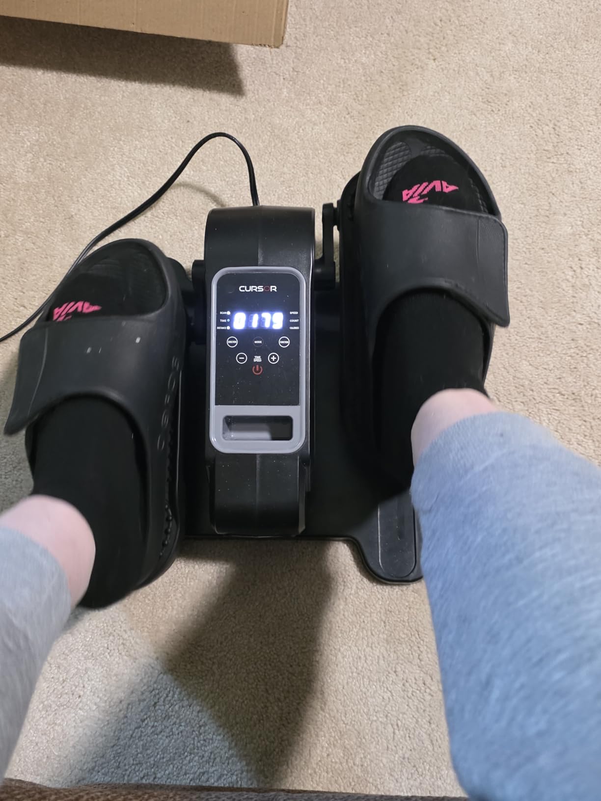 Under Desk Elliptical Machine Seated Pedal Exerciser | Quiet Leg Exerciser While Sitting, Mini Portable Leg Exercise Machine with Remote, Adjustable 12-Speeds, Manual & Auto Mode customer photo 1